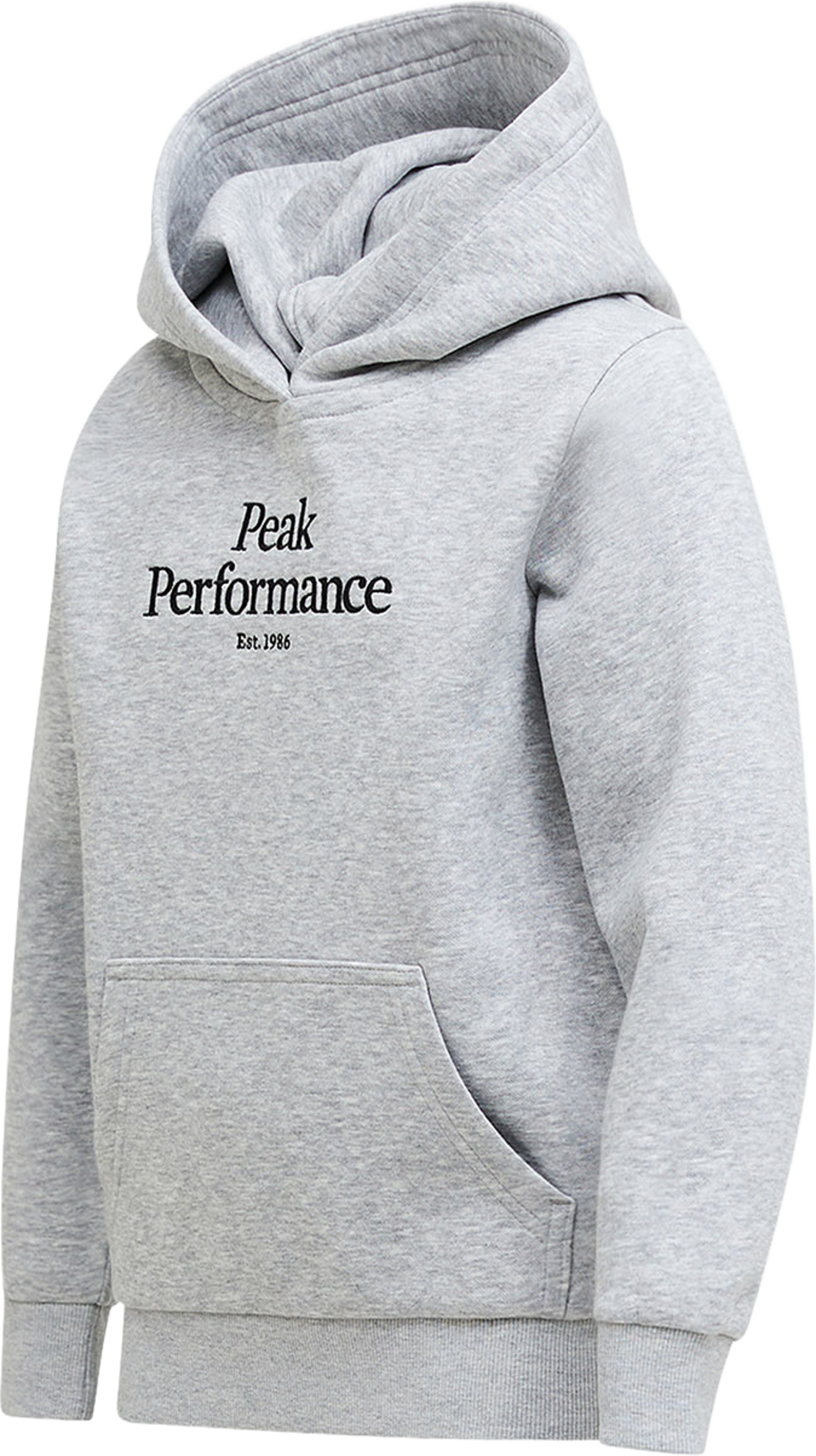 Jr Original Hood, från Peak Performance, i färgen Med Grey Melange. Klicka för att öppna bilden i stort format