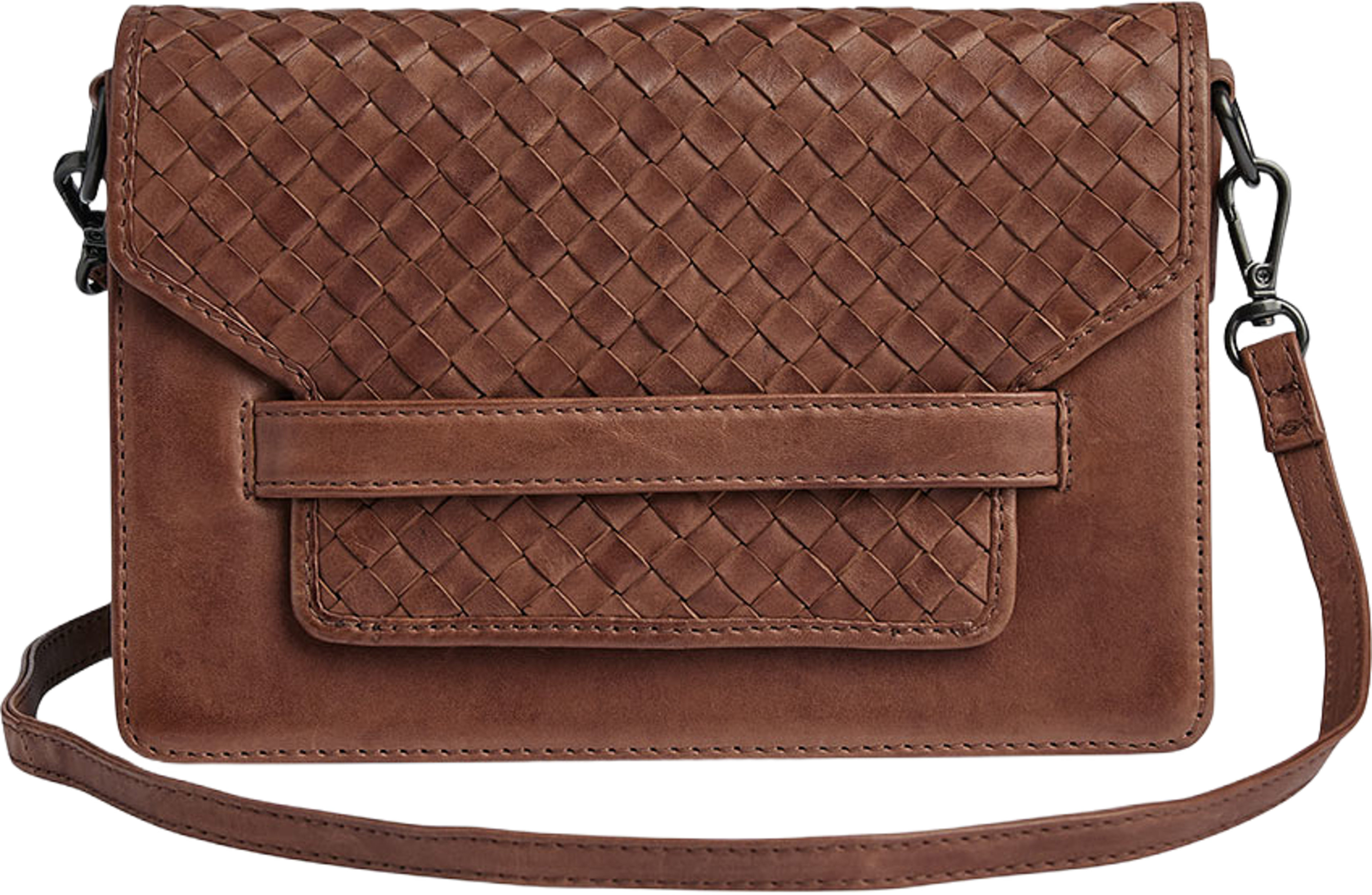 Arabella Crossbody Bag Weave, från Markberg, i färgen Cognac. Klicka för att öppna bilden i stort format