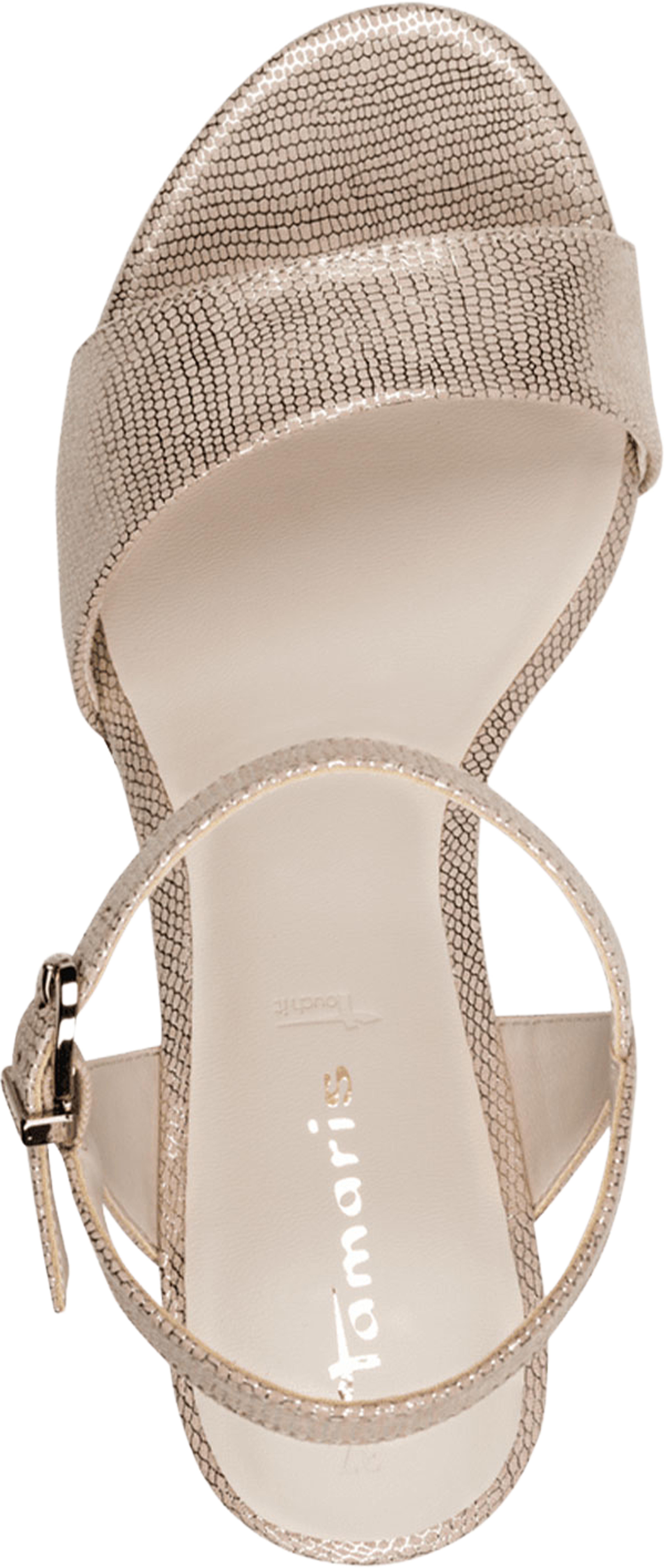 Heels, från Tamaris, i färgen Lt Gold Struct. Klicka för att öppna bilden i stort format