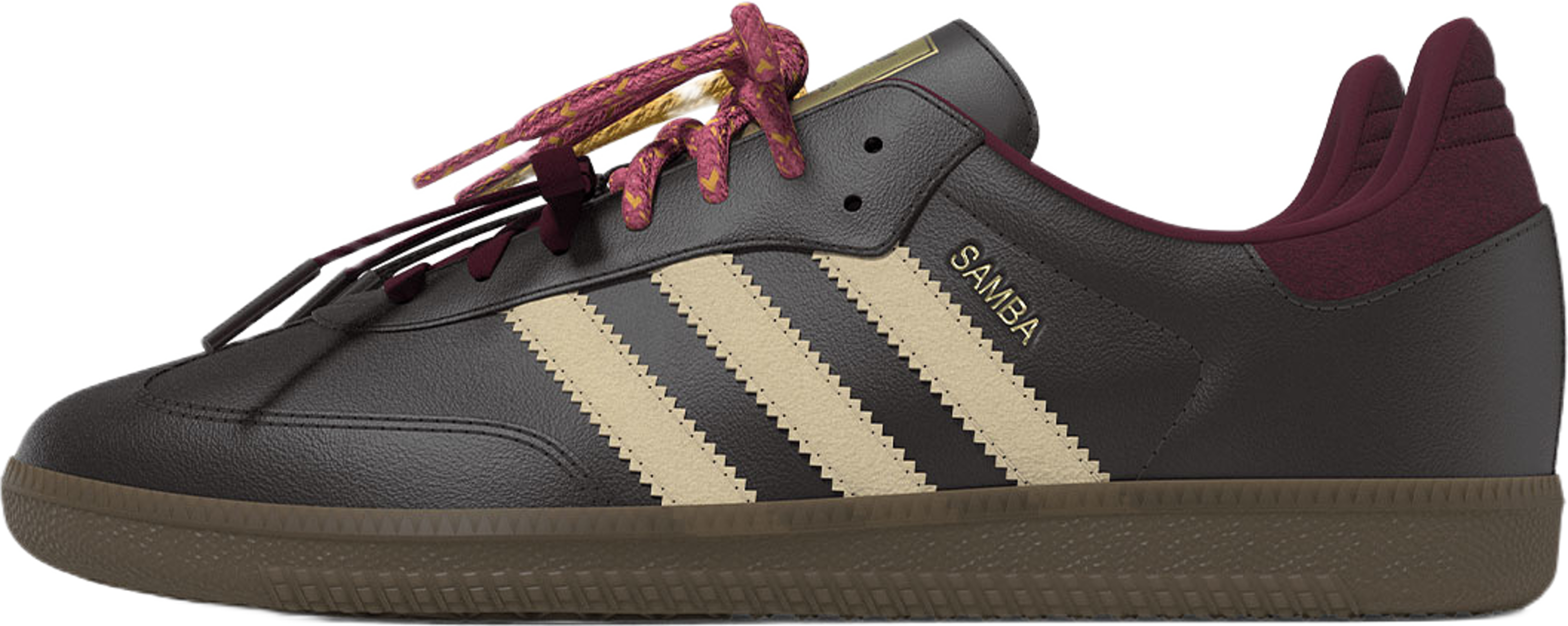 Samba OG-Sneakers, från Adidas Originals, i färgen Brown/Warvan/Maroon. Klicka för att öppna bilden i stort format