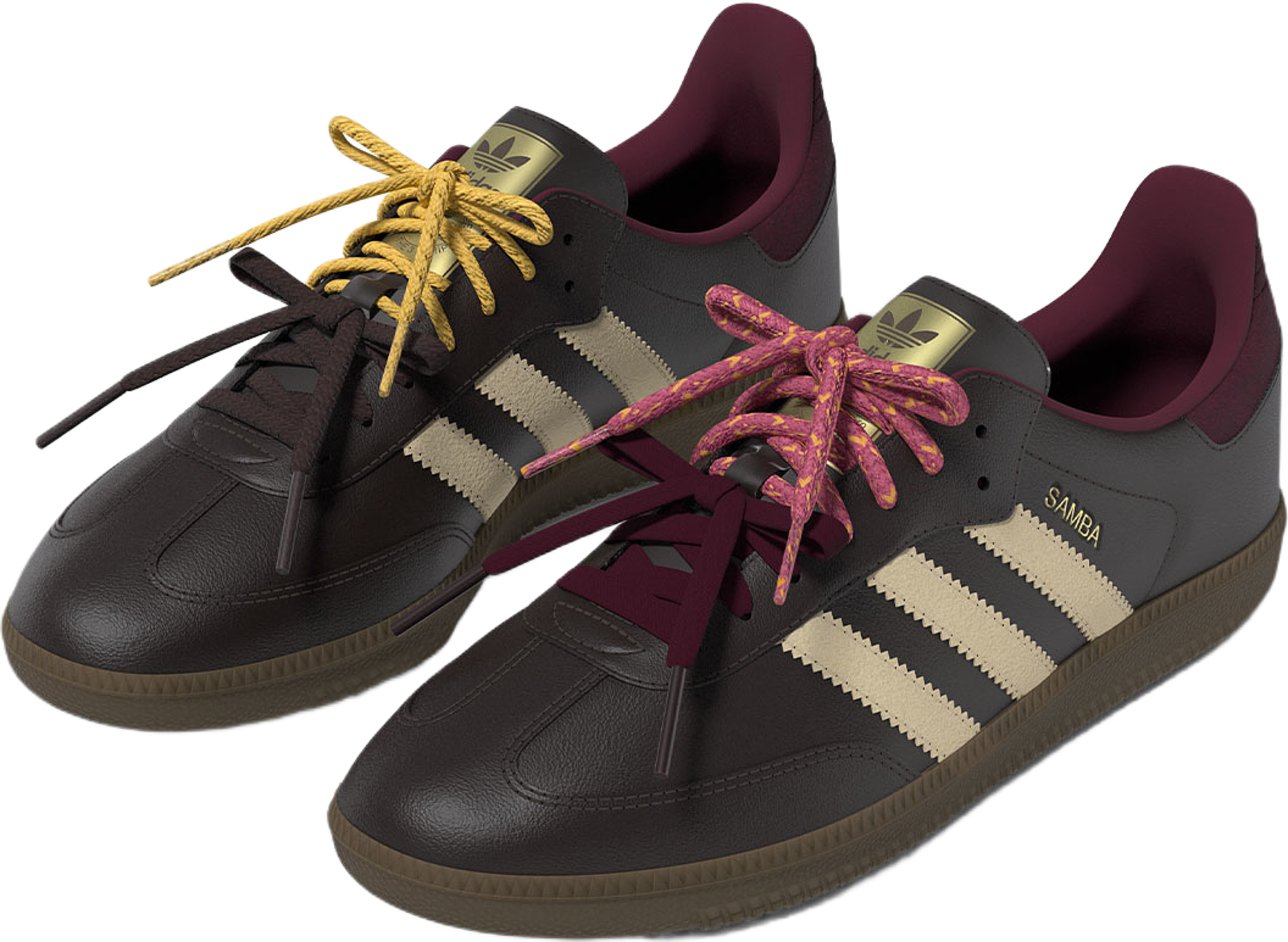 Samba OG-Sneakers, från Adidas Originals, i färgen Brown/Warvan/Maroon. Klicka för att öppna bilden i stort format