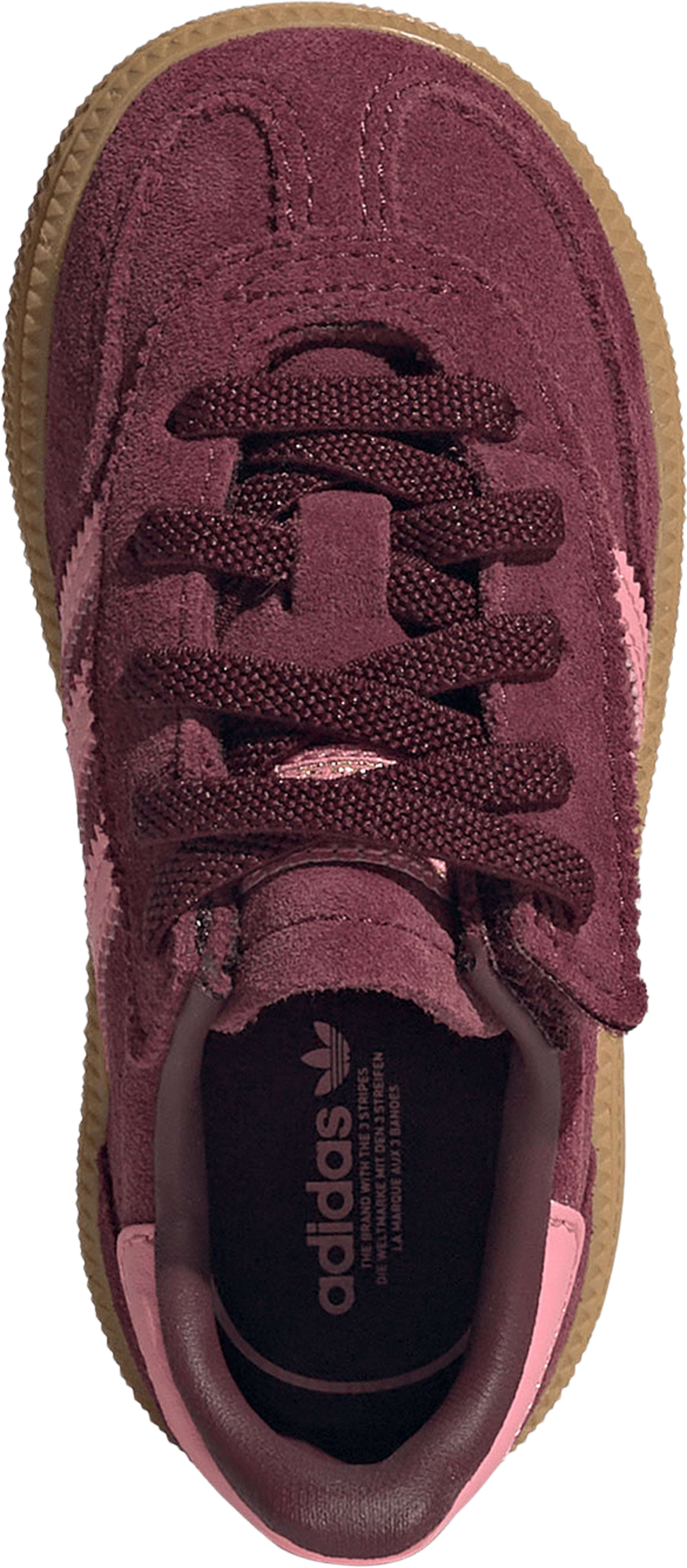 Sneaker Handball Spezial CF EL I, från Adidas, i färgen Maroon/Blipnk/Gum3. Klicka för att öppna bilden i stort format