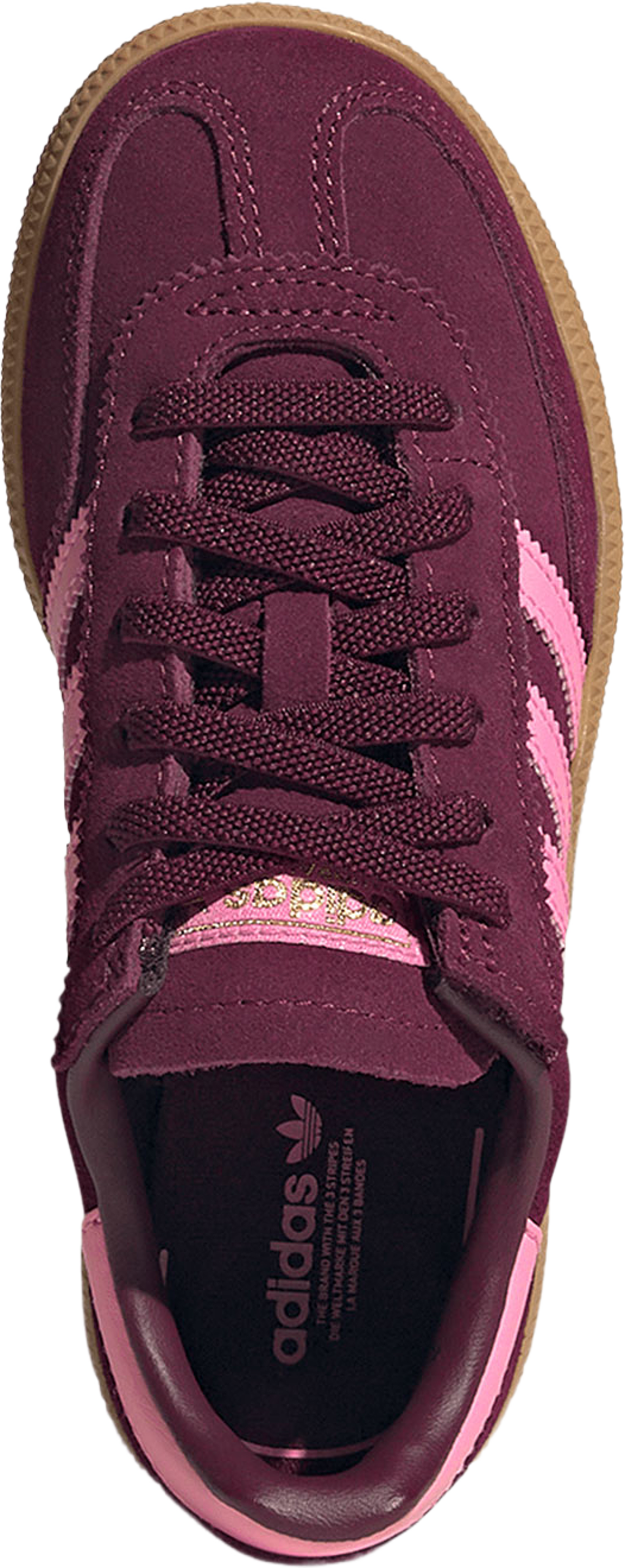 Sneaker HANDBALL SPEZIAL CF EL I, från Adidas, i färgen Maroon/Blipnk/Gum5. Klicka för att öppna bilden i stort format