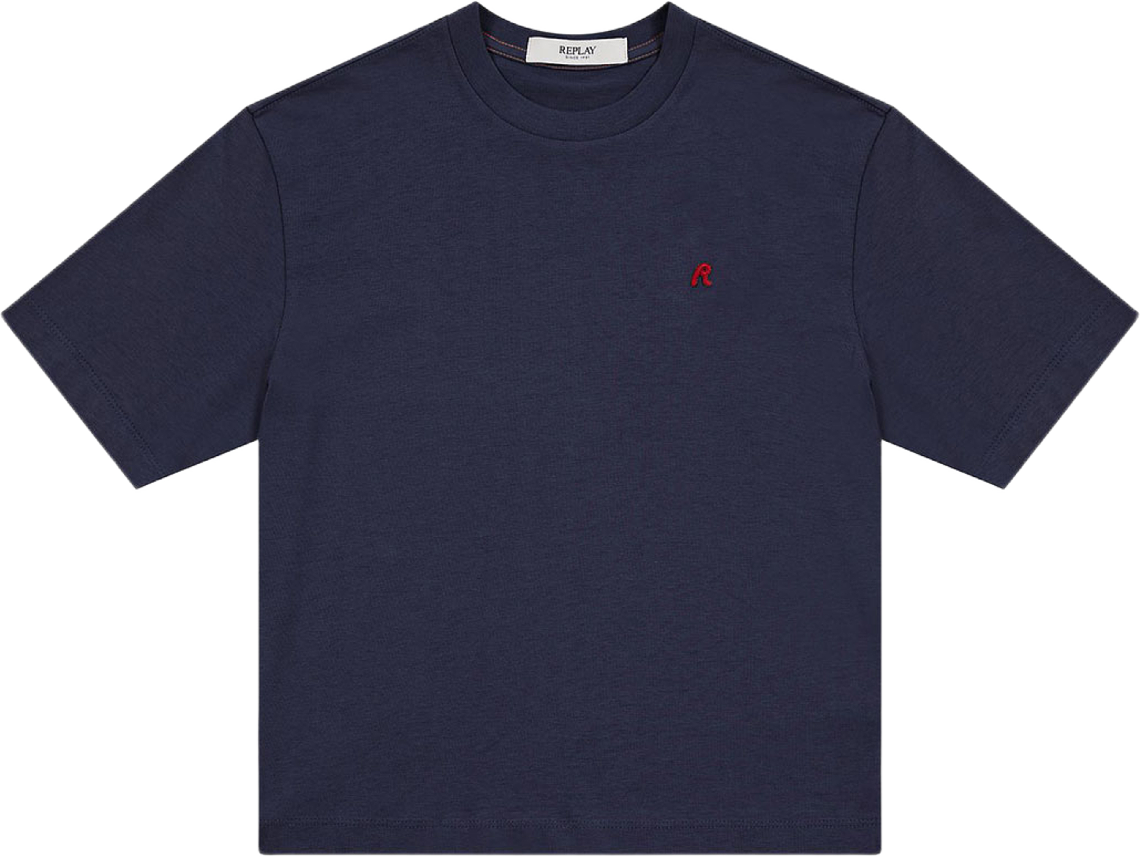 Oversized Cotton T-Shirt, från Replay, i färgen Midnight Blue. Klicka för att öppna bilden i stort format