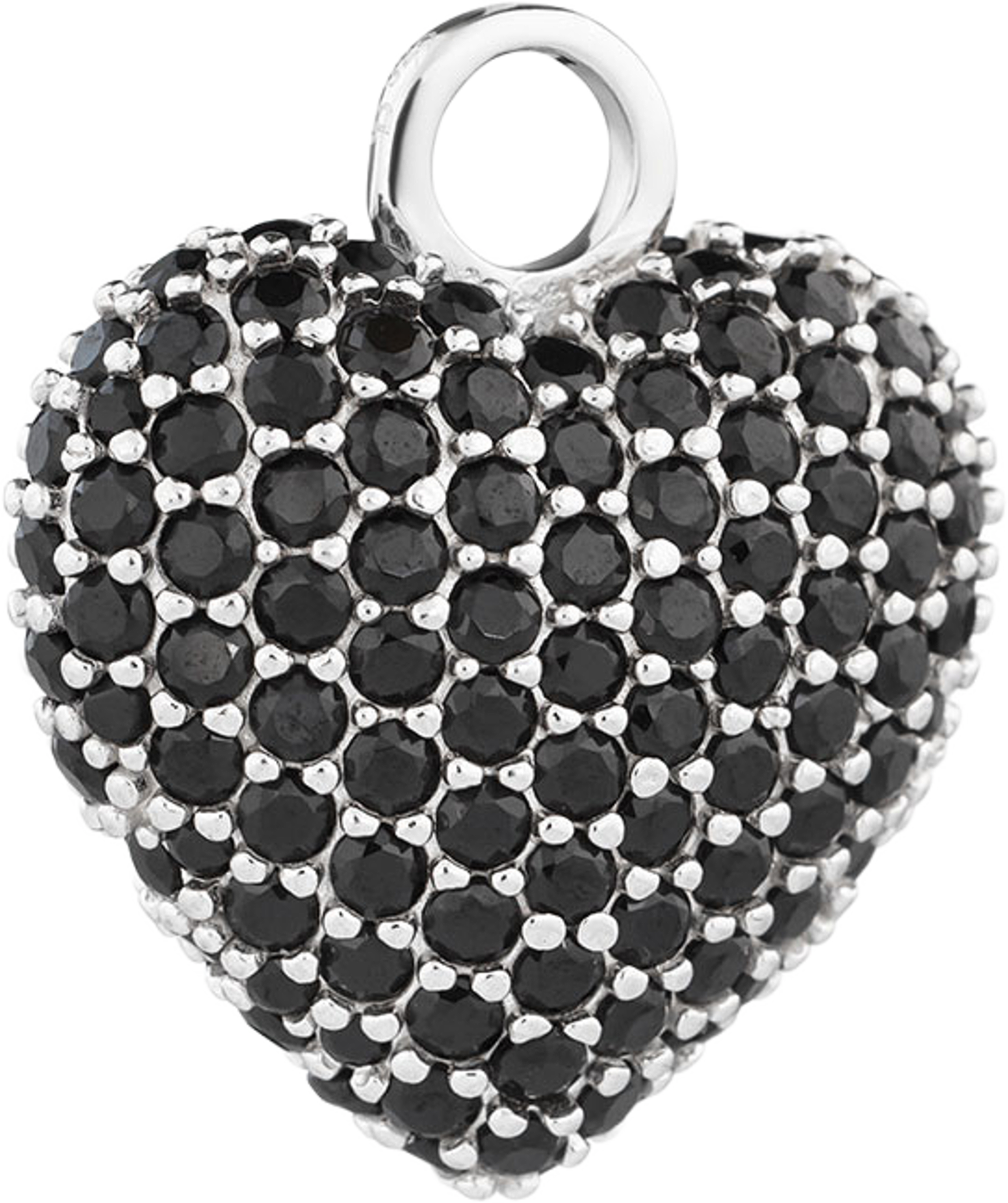 Signature Eternal Heart Pendant, från Charlotte Bonde STHLM, i färgen Silver/ Black Spinel. Klicka för att öppna bilden i stort format