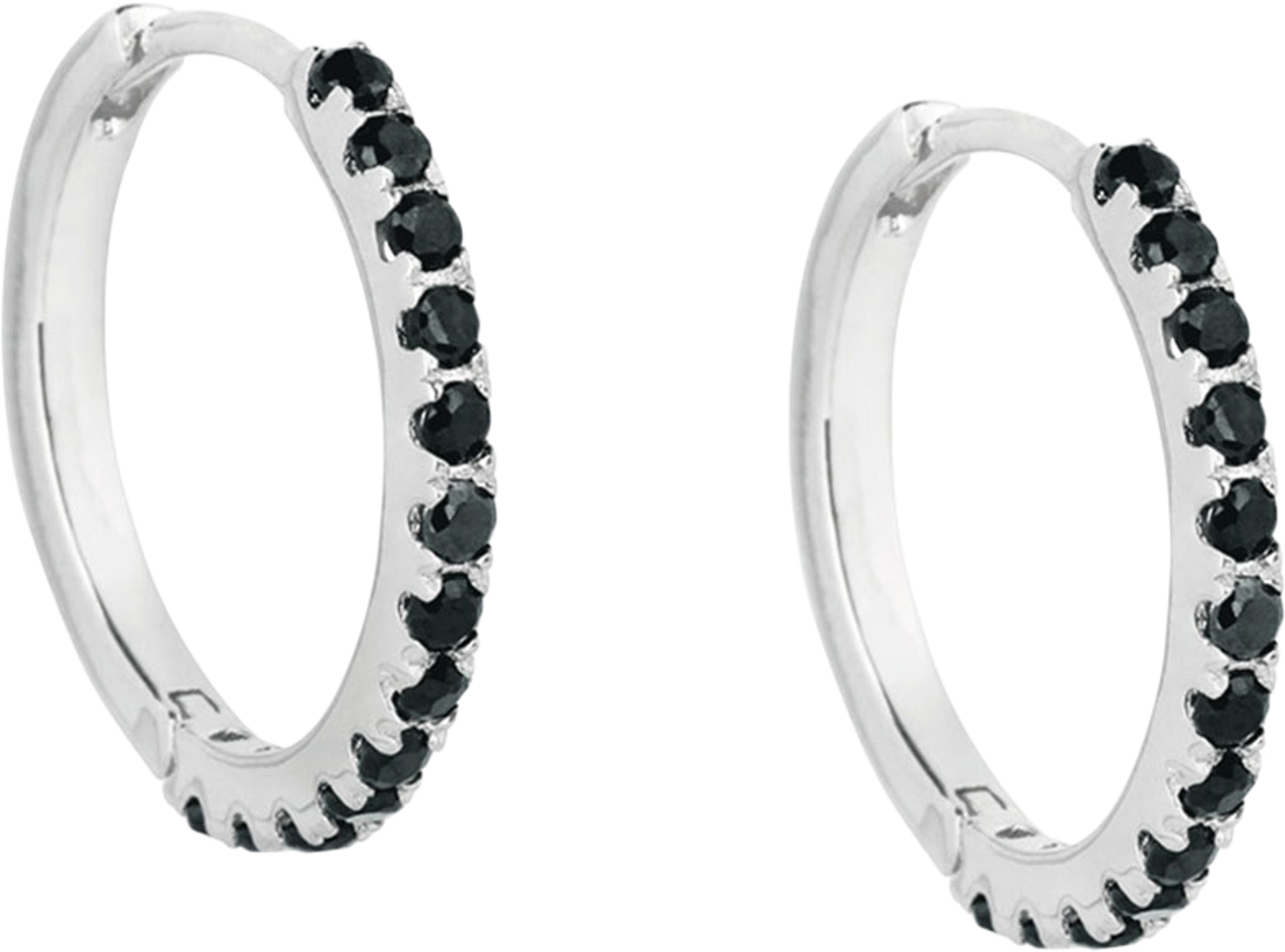 Irma Eternity Hoops, från Charlotte Bonde STHLM, i färgen Silver/Obsidian. Klicka för att öppna bilden i stort format