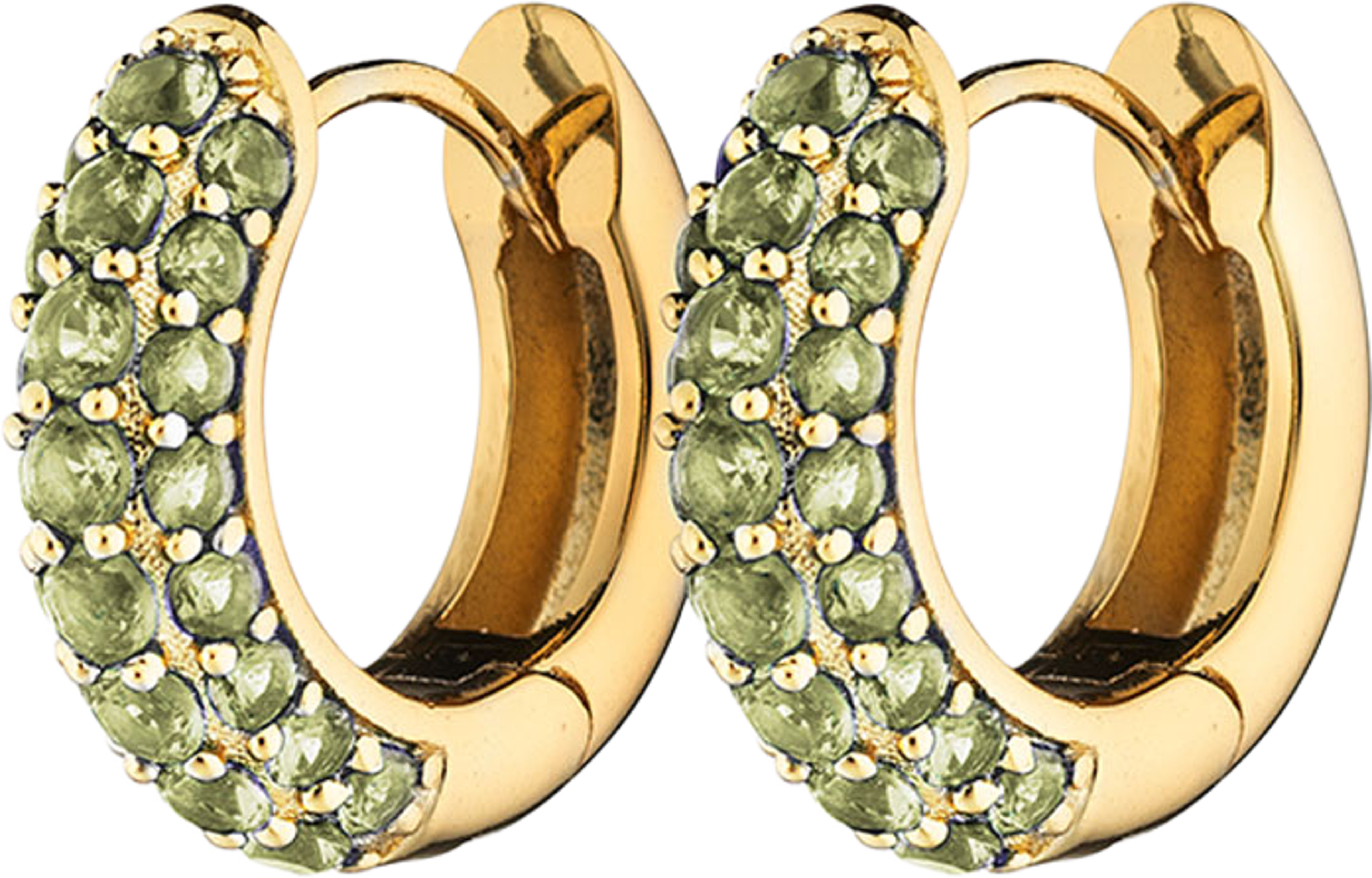 Timeless Tiny Hoops, från Charlotte Bonde STHLM, i färgen Gold/Olive. Klicka för att öppna bilden i stort format