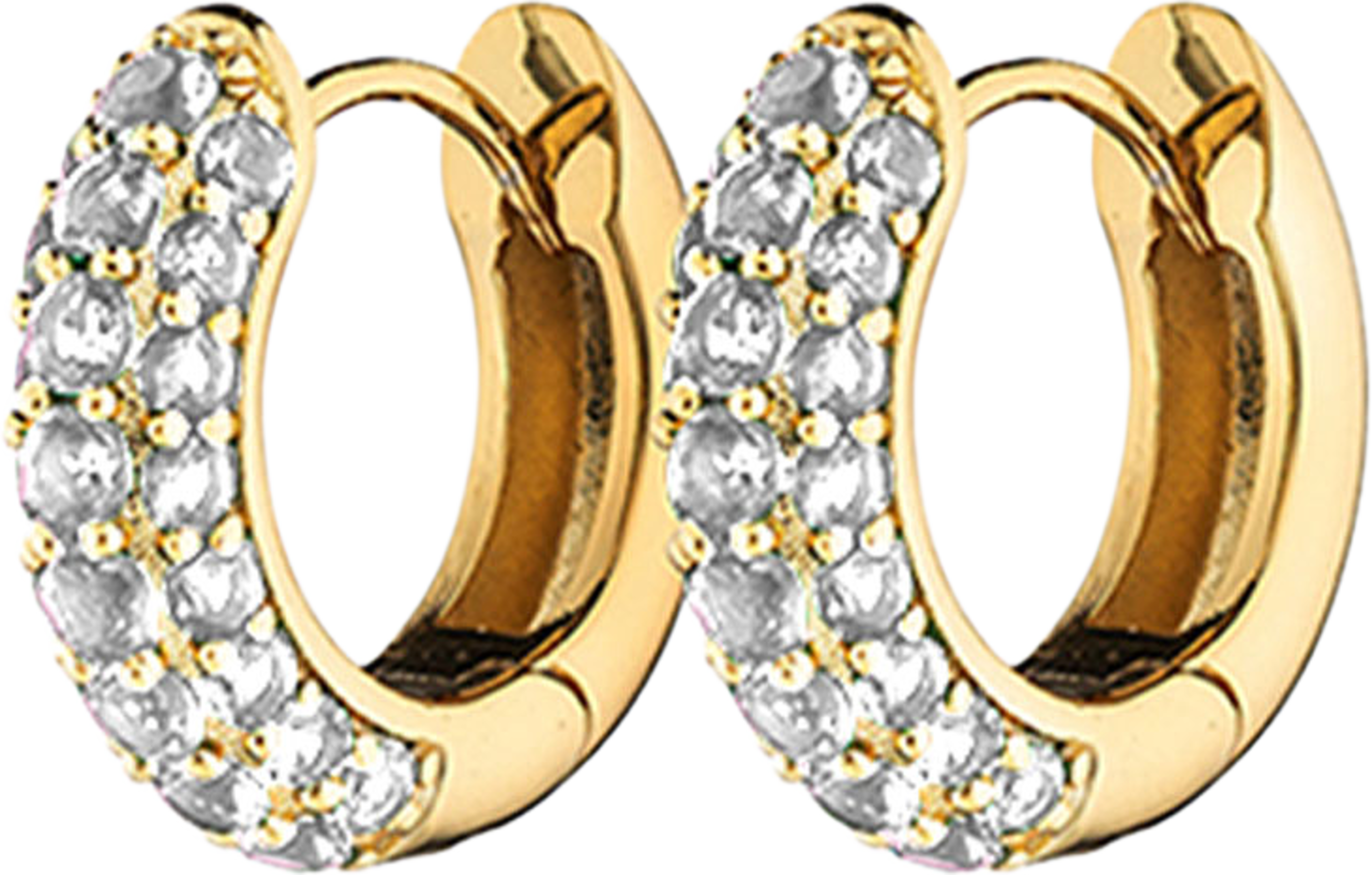 Timeless Tiny Hoops, från Charlotte Bonde STHLM, i färgen Gold/Rock Crystal. Klicka för att öppna bilden i stort format