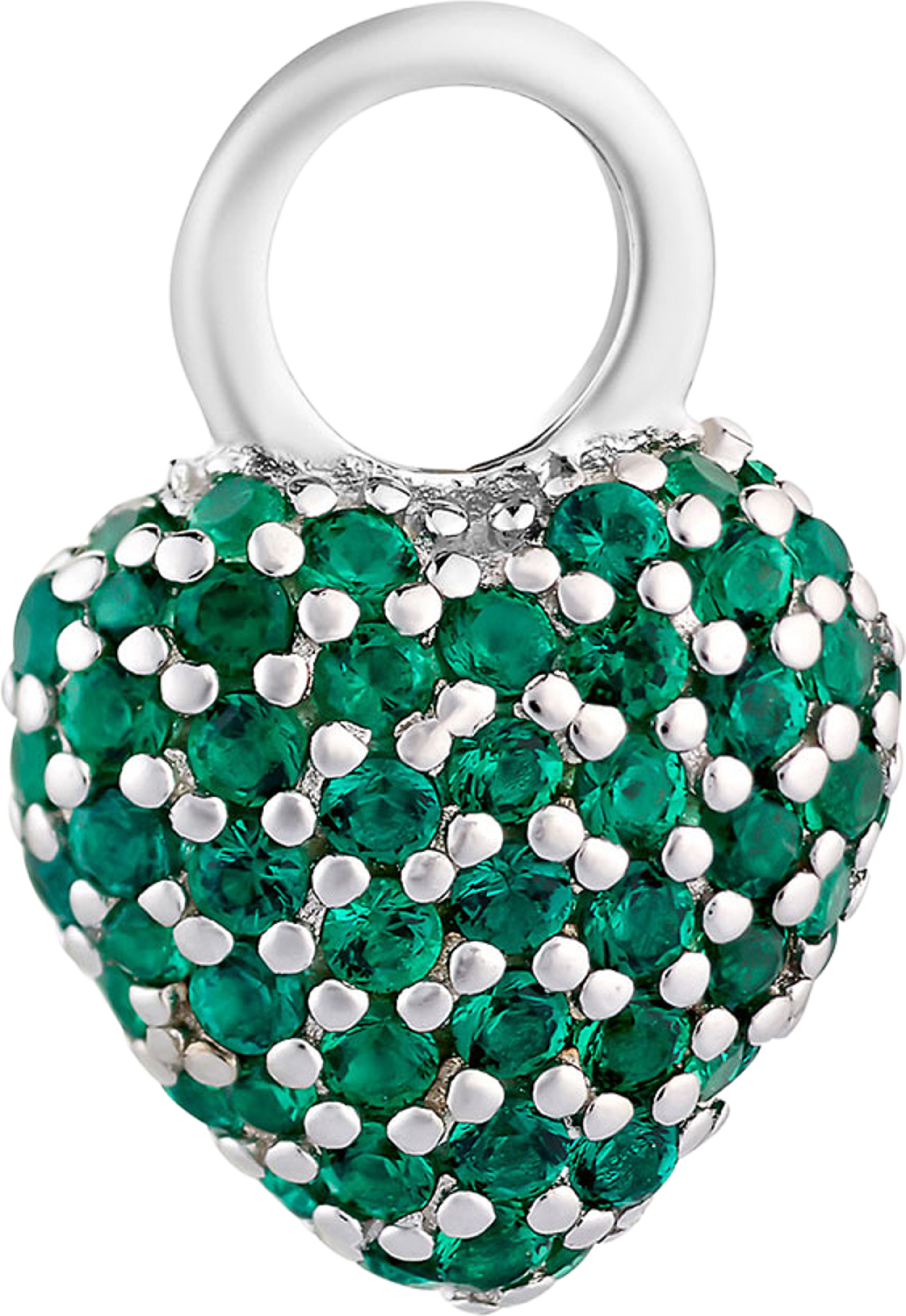 Signature Eternal Heart Mini Pendant, från Charlotte Bonde STHLM, i färgen Silver / Green Spinel. Klicka för att öppna bilden i stort format