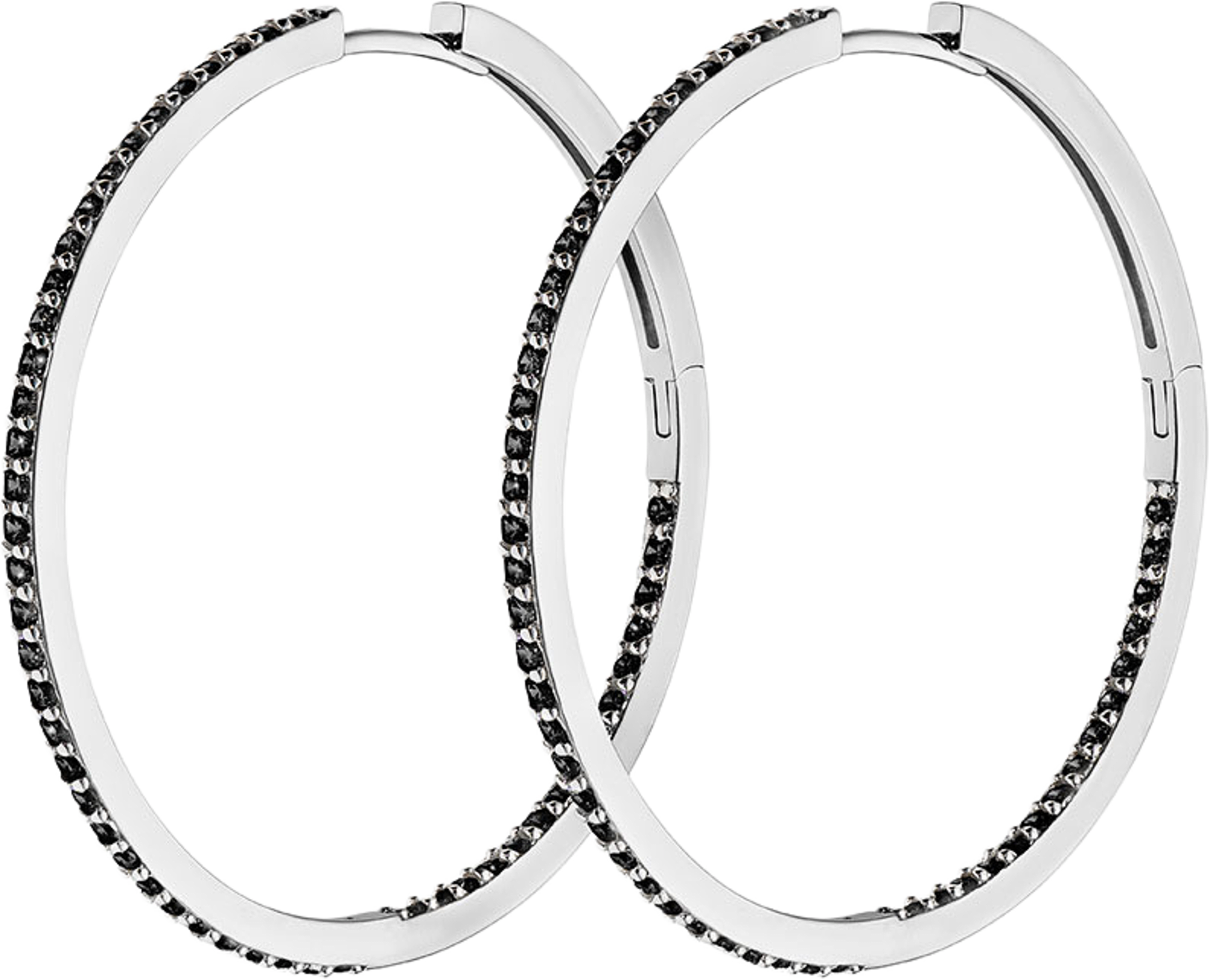 Irma Eternity Amazon Hoops, från Charlotte Bonde STHLM, i färgen Silver/Black Spinel. Klicka för att öppna bilden i stort format