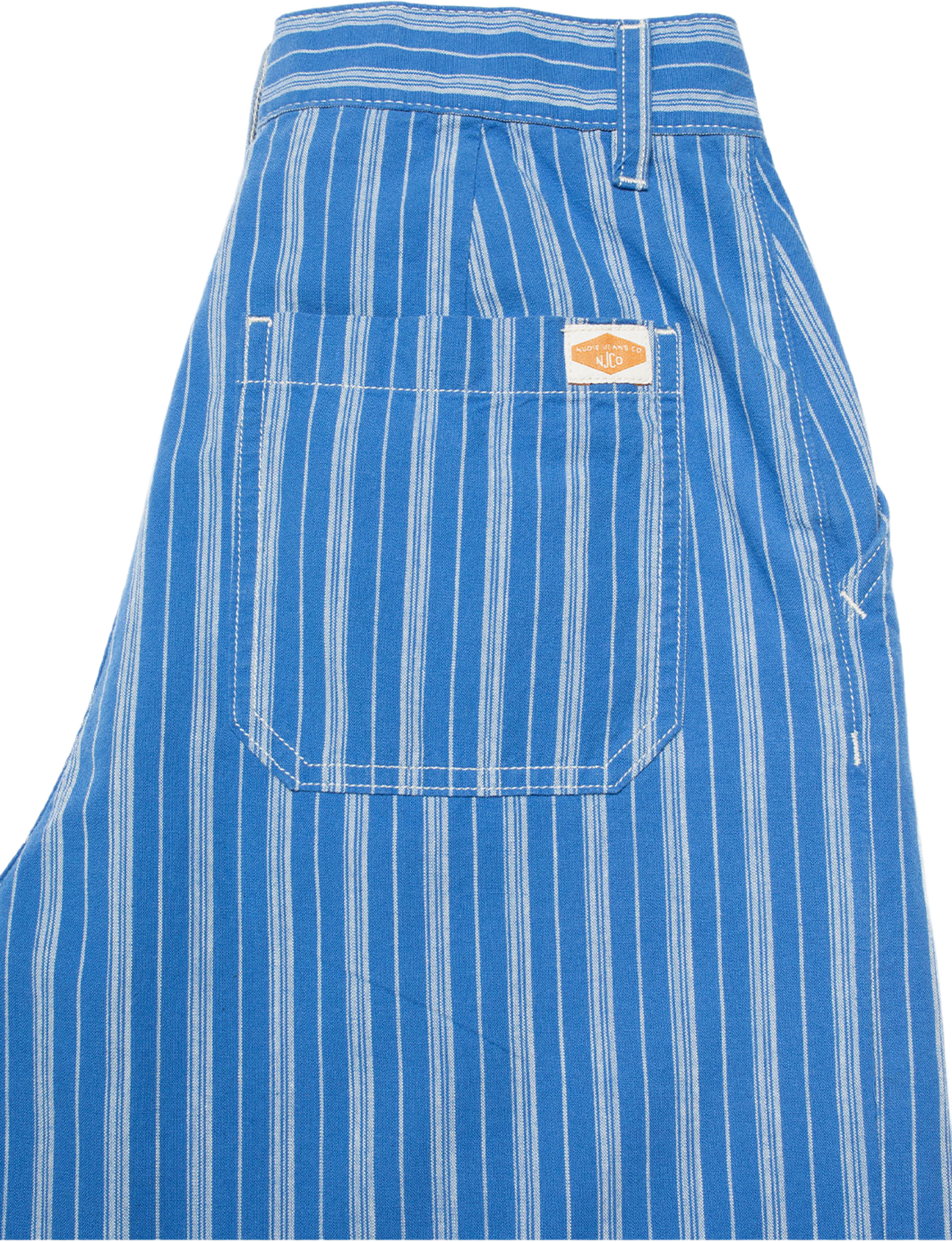 Gullan Pants Striped, från Nudie Jeans, i färgen Blue/Offwhite. Klicka för att öppna bilden i stort format