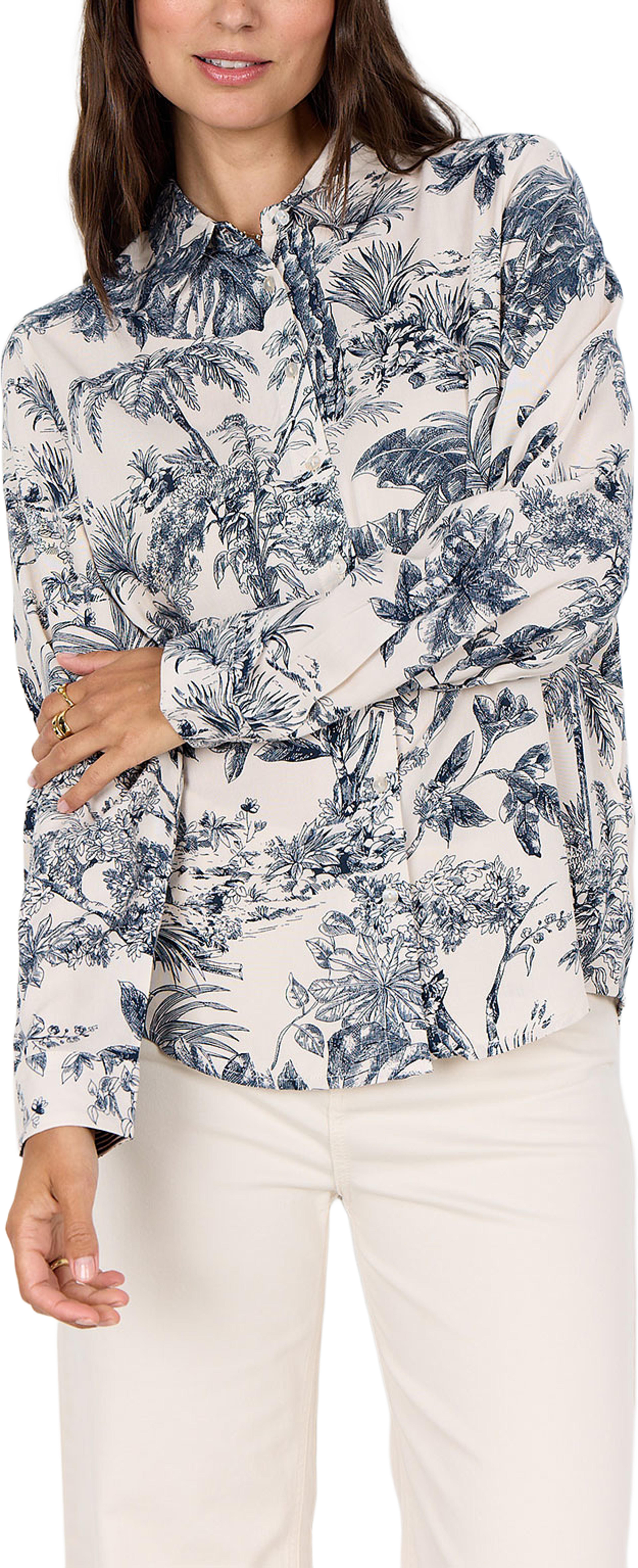 Sc-Carli 1 Shirt, från Soyaconcept, i färgen Navy Combi. Klicka för att öppna bilden i stort format