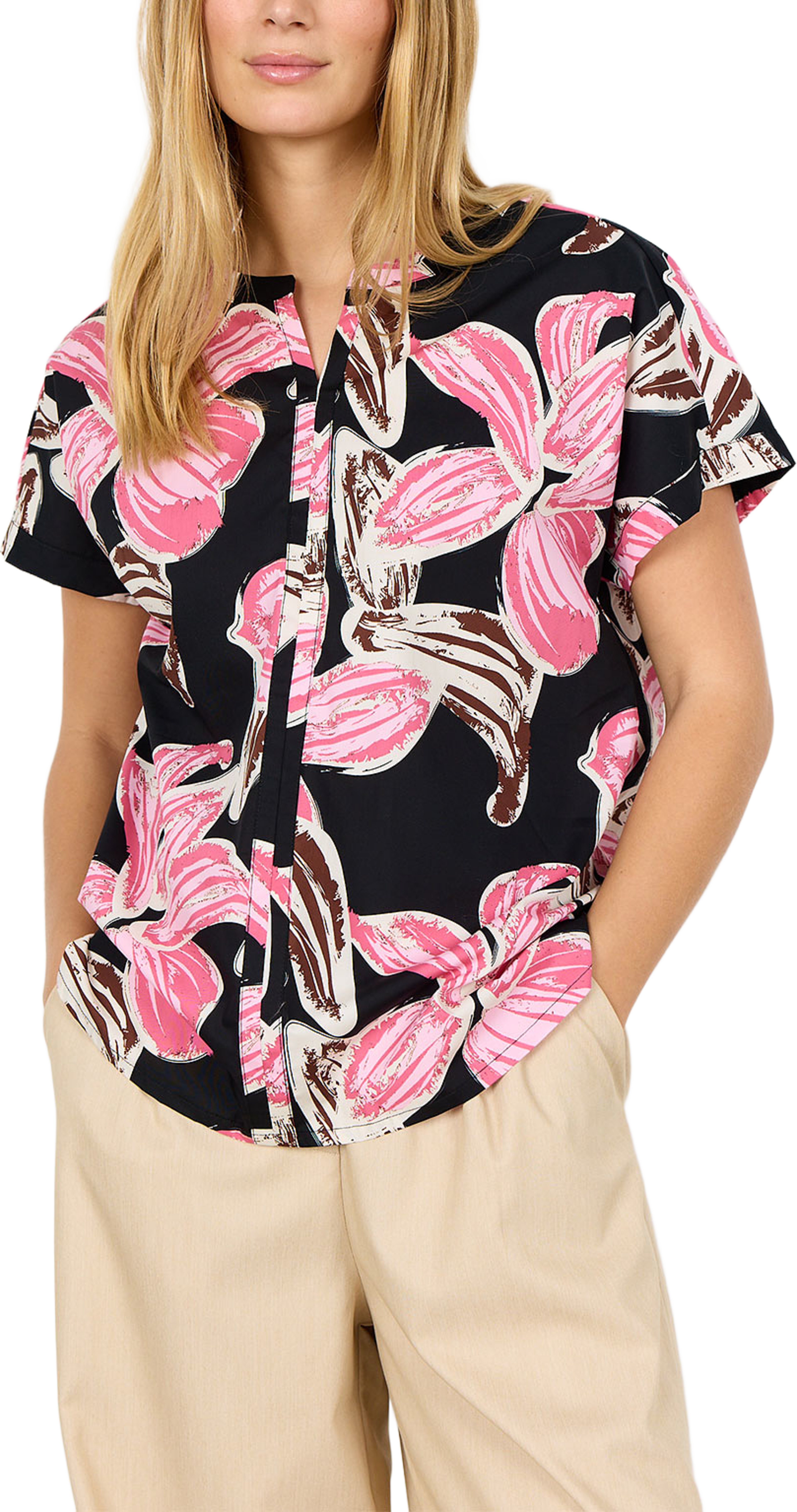 Sc-Caralina 1 Blouse, från Soyaconcept, i färgen Rapture Rose Combi. Klicka för att öppna bilden i stort format