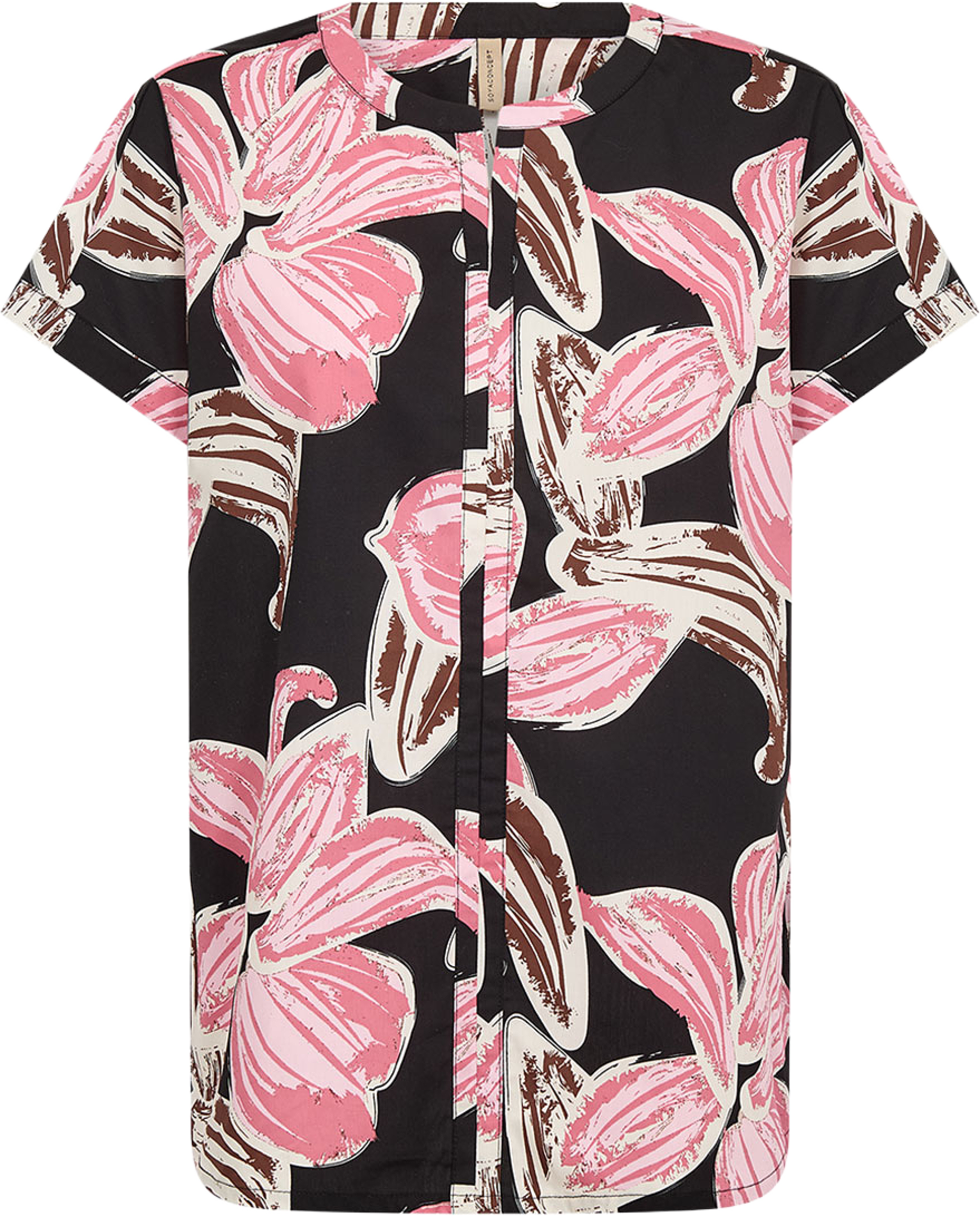 Sc-Caralina 1 Blouse, från Soyaconcept, i färgen Rapture Rose Combi. Klicka för att öppna bilden i stort format