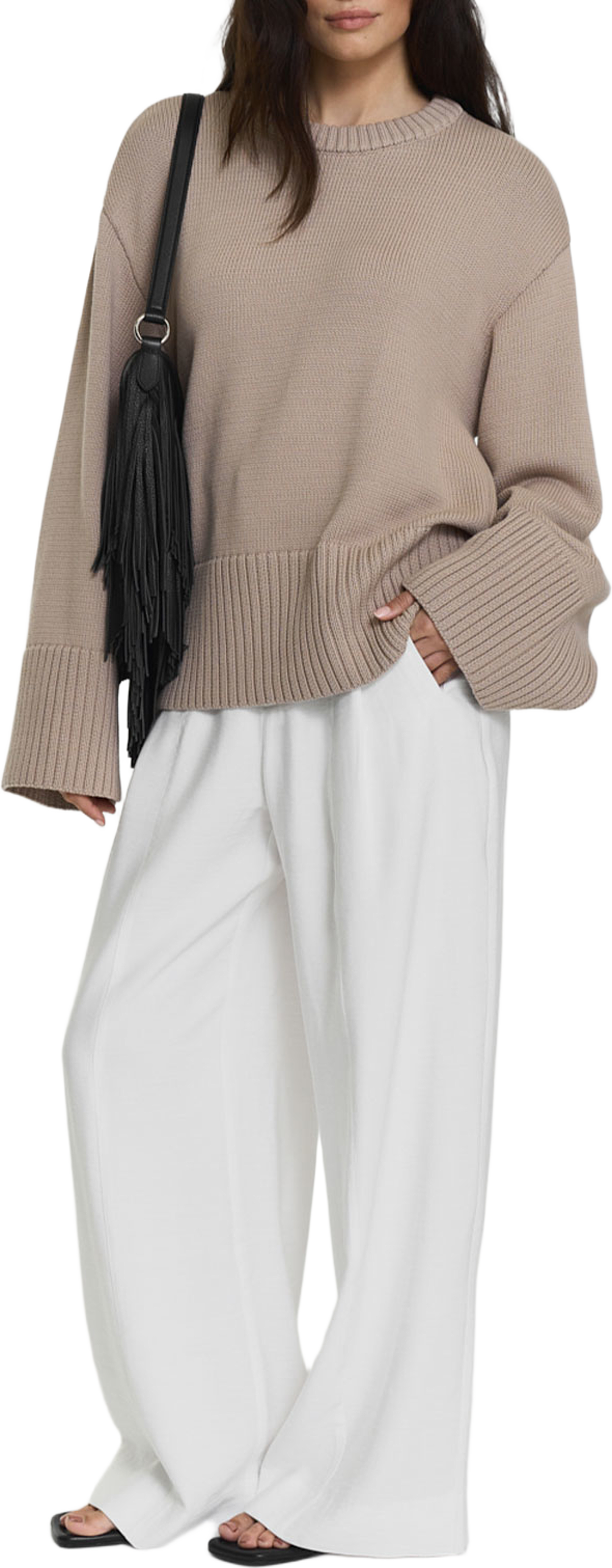 Adoni Knitted Sweater, från Twist & Tango, i färgen Lt Taupe. Klicka för att öppna bilden i stort format