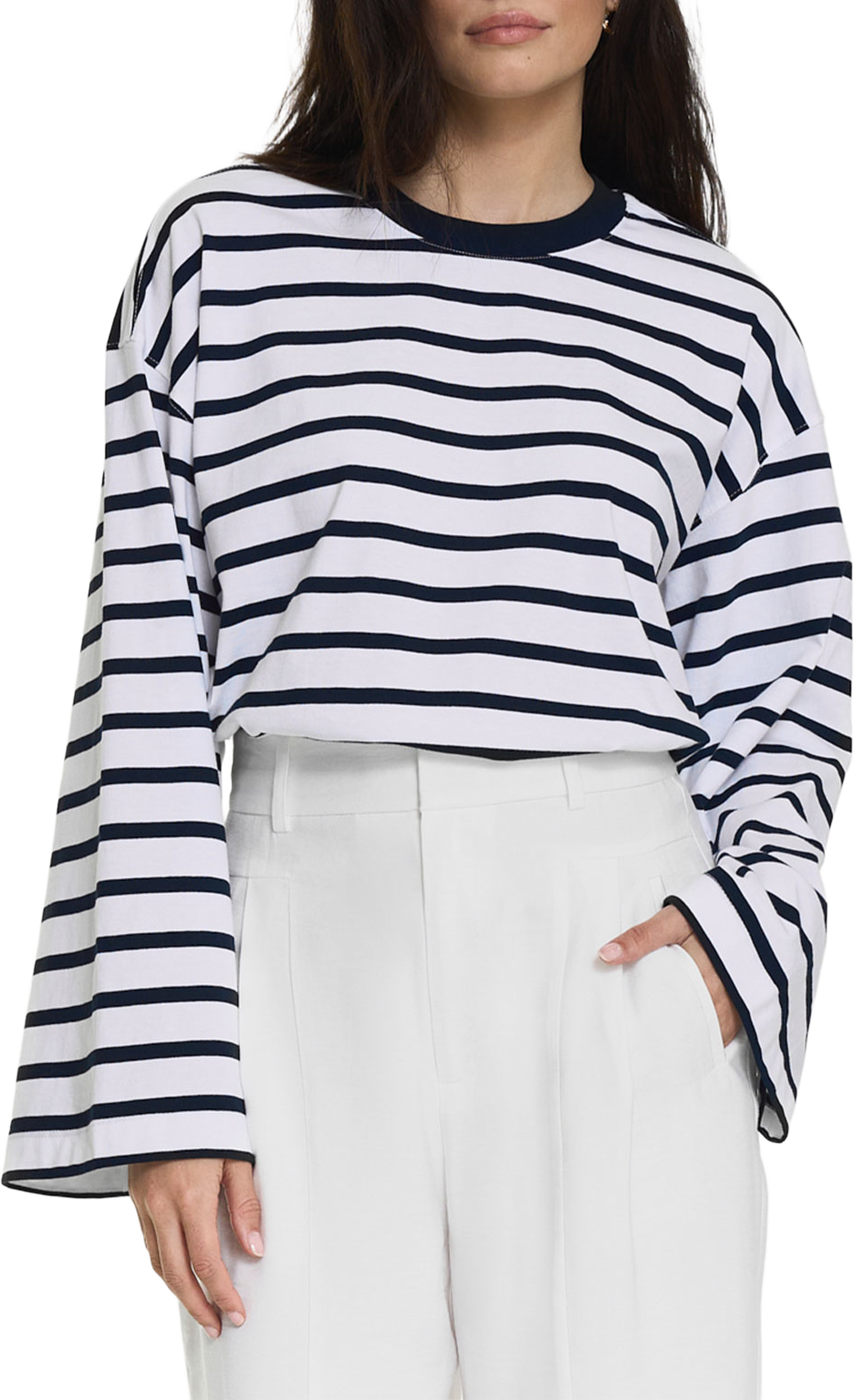 Celeste LS Top, från Twist & Tango, i färgen Navy White Stripe. Klicka för att öppna bilden i stort format