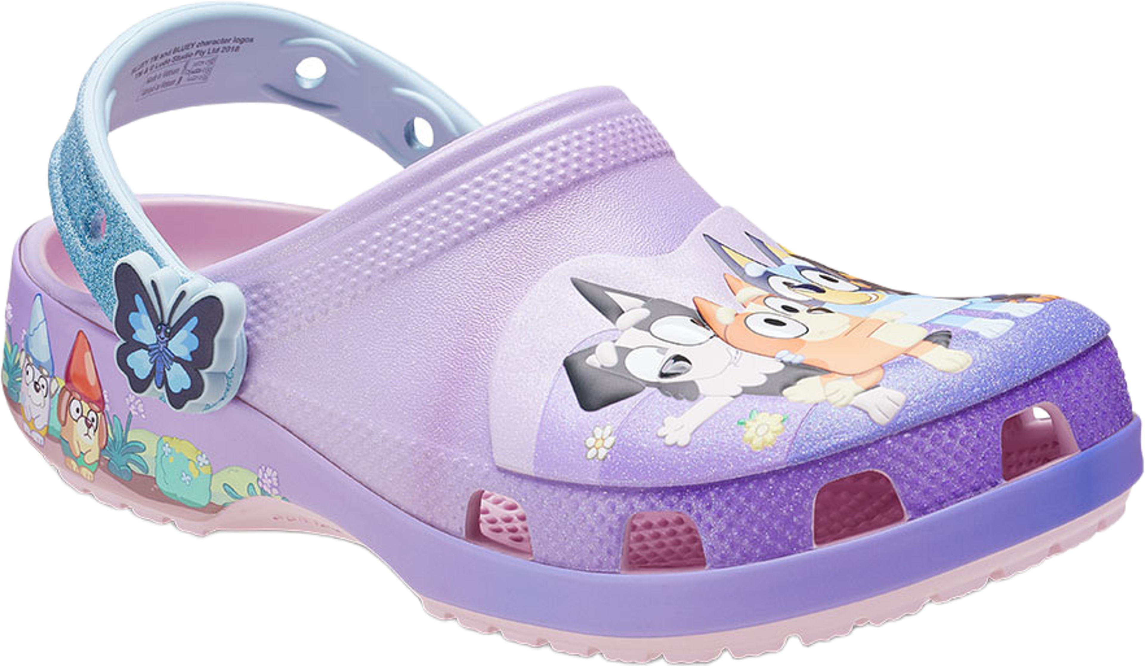 Bluey Pink Classic Clog Toddler, från Crocs, i färgen Bluey Multi Pink. Klicka för att öppna bilden i stort format