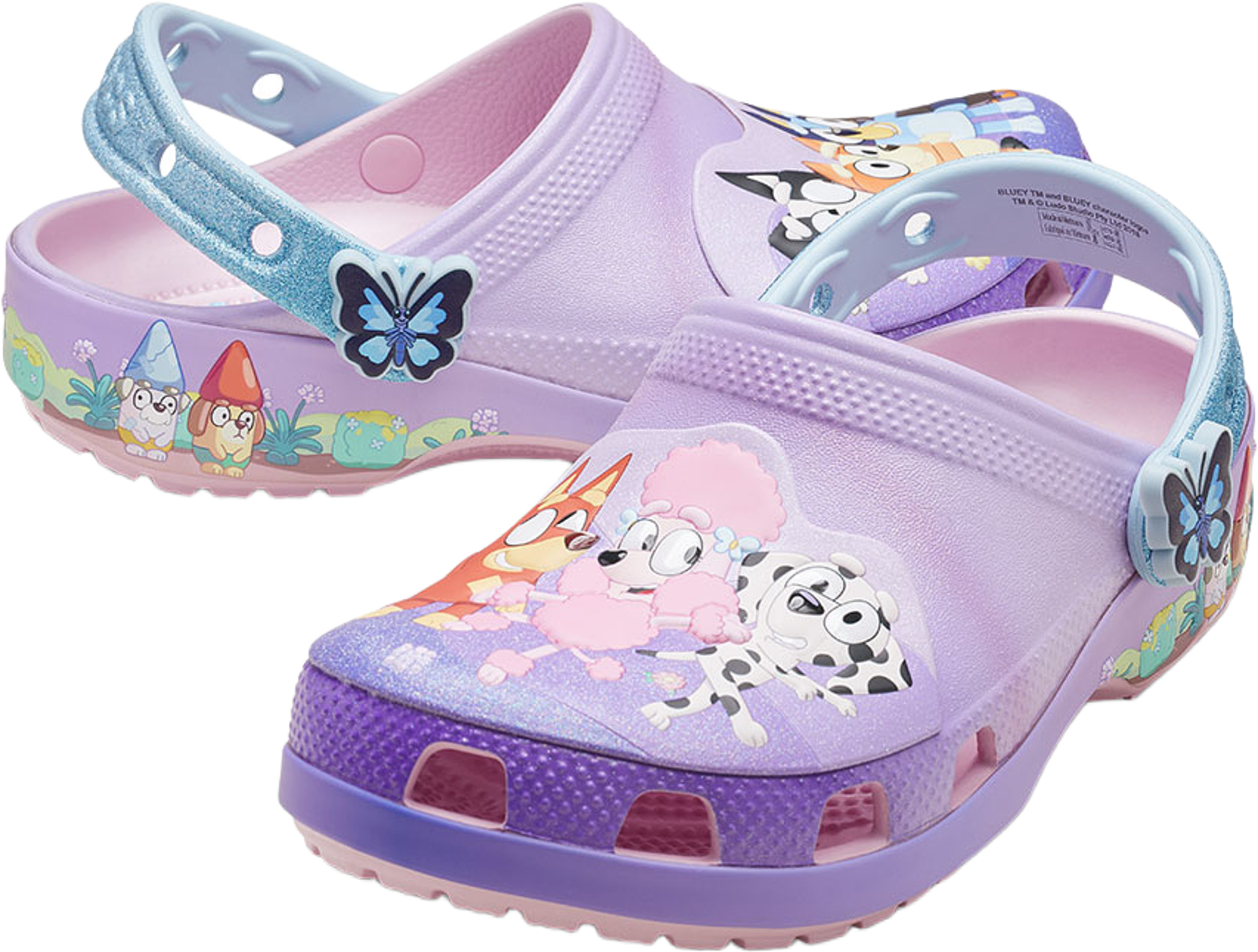 Bluey Pink Classic Clog Toddler, från Crocs, i färgen Bluey Multi Pink. Klicka för att öppna bilden i stort format