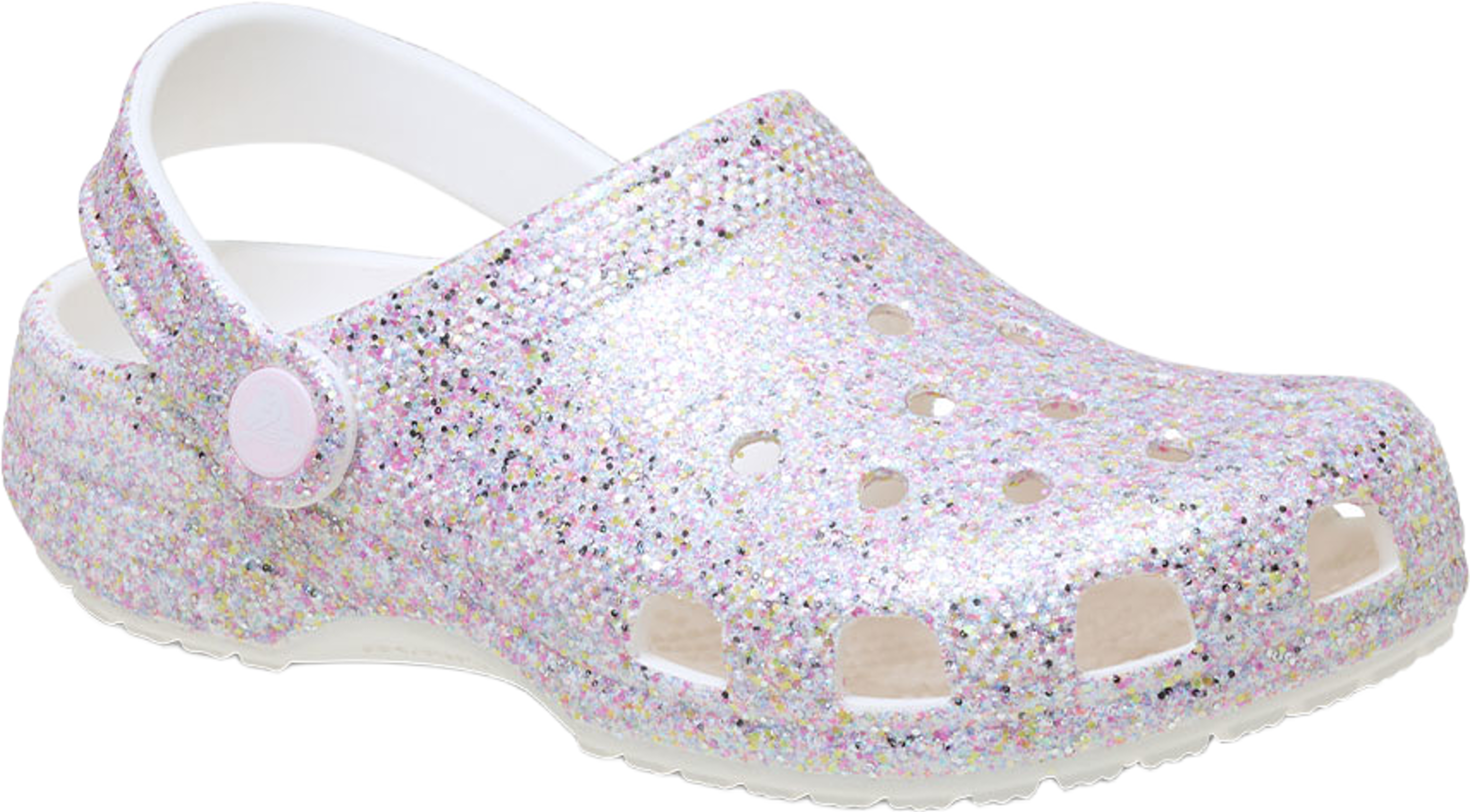 Classic Fantasy Glitter Clog Kids, från Crocs, i färgen White (fantasy). Klicka för att öppna bilden i stort format