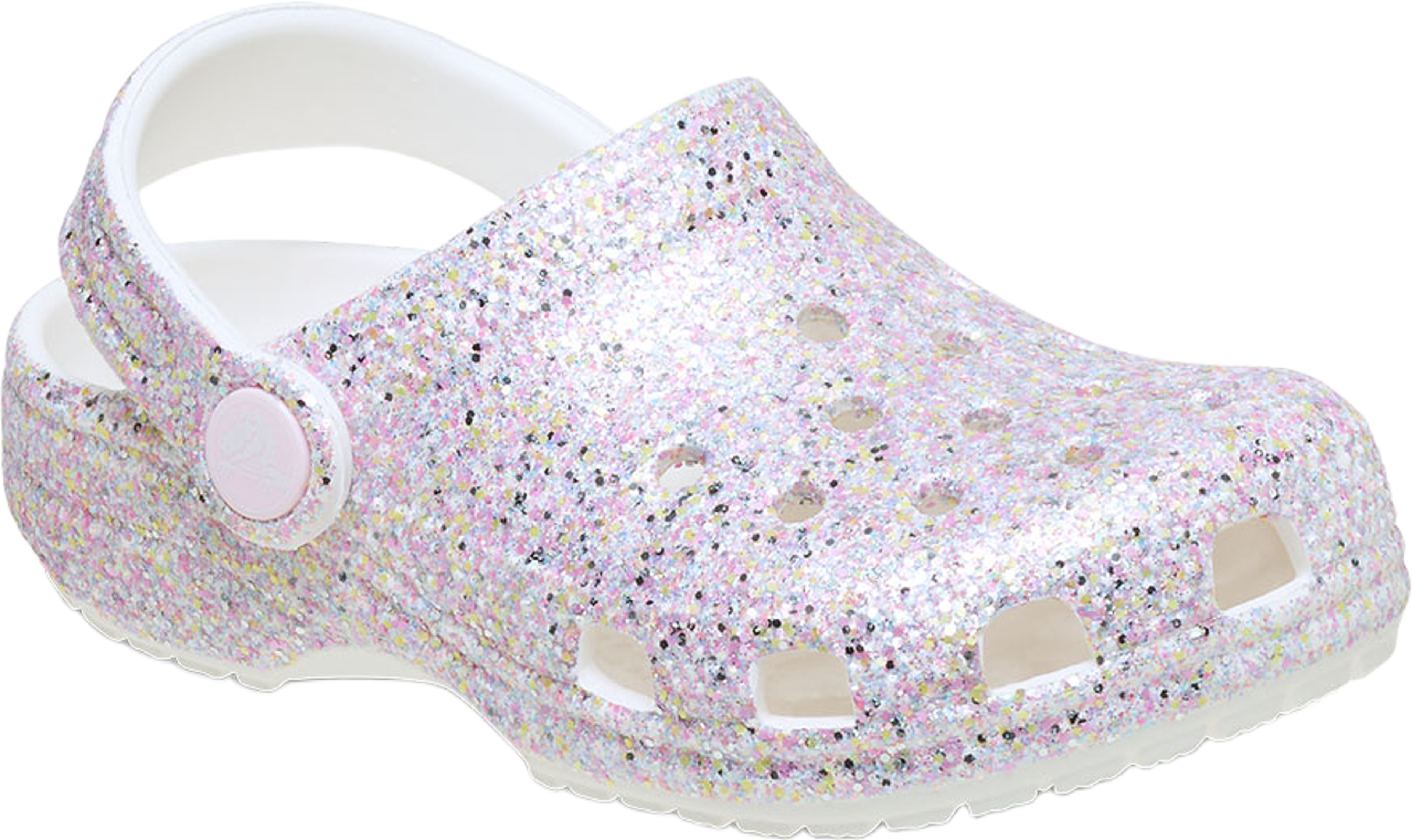 Classic Fantasy Glitter Clog Toddler, från Crocs, i färgen White (fantasy). Klicka för att öppna bilden i stort format
