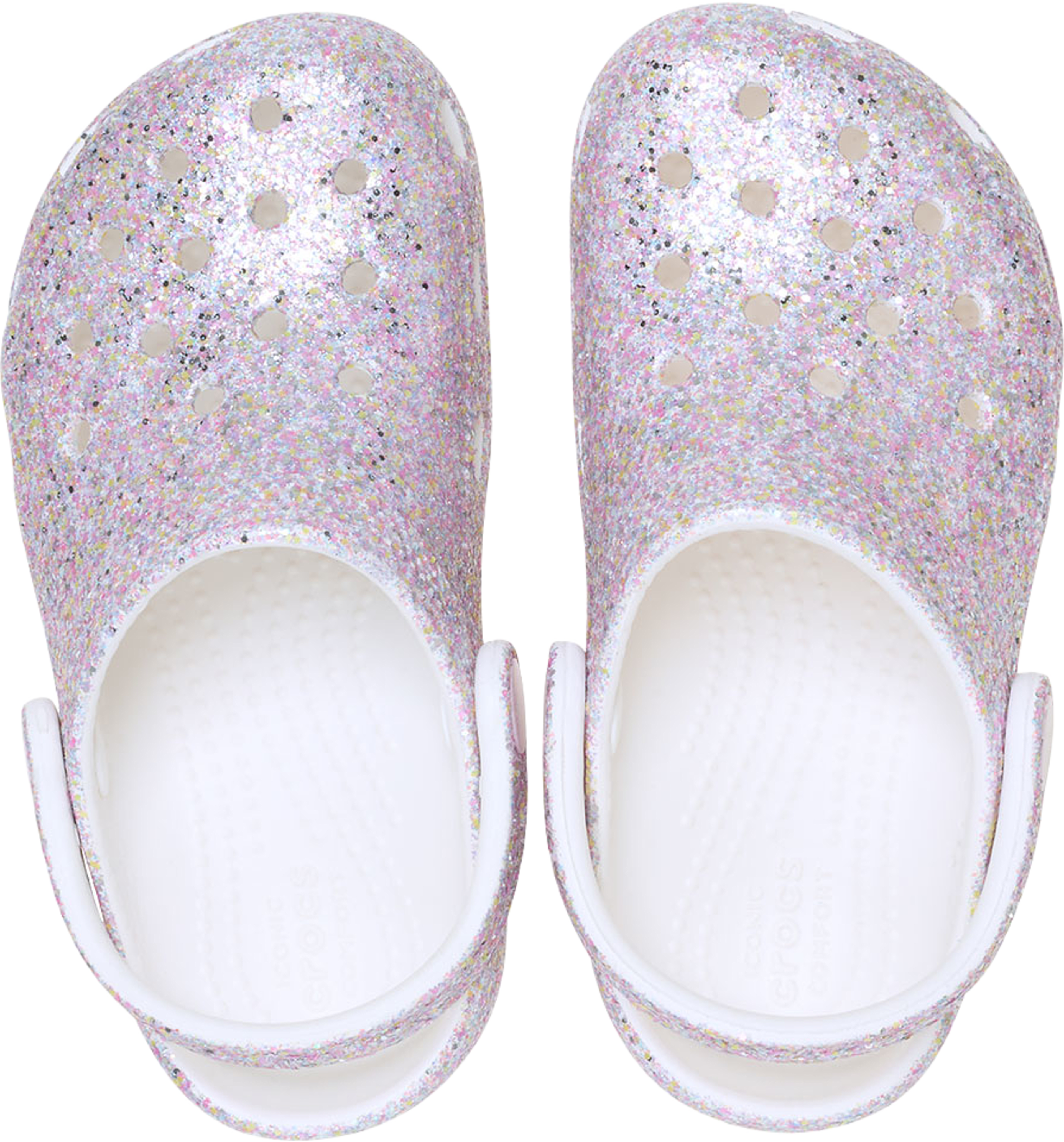 Classic Fantasy Glitter Clog Toddler, från Crocs, i färgen White (fantasy). Klicka för att öppna bilden i stort format