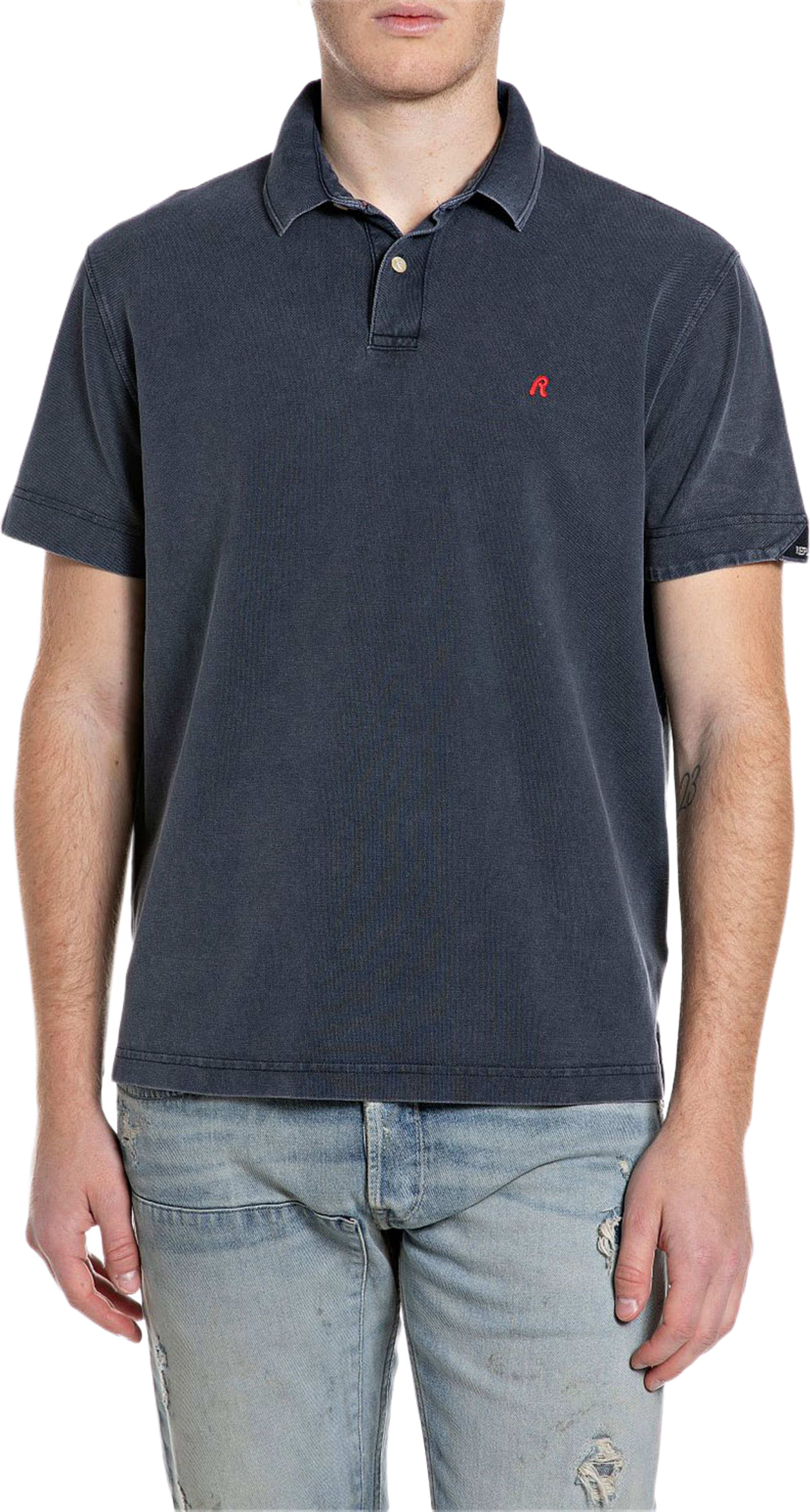 Basic Polo Shirt, från Replay, i färgen Dark Navy. Klicka för att öppna bilden i stort format