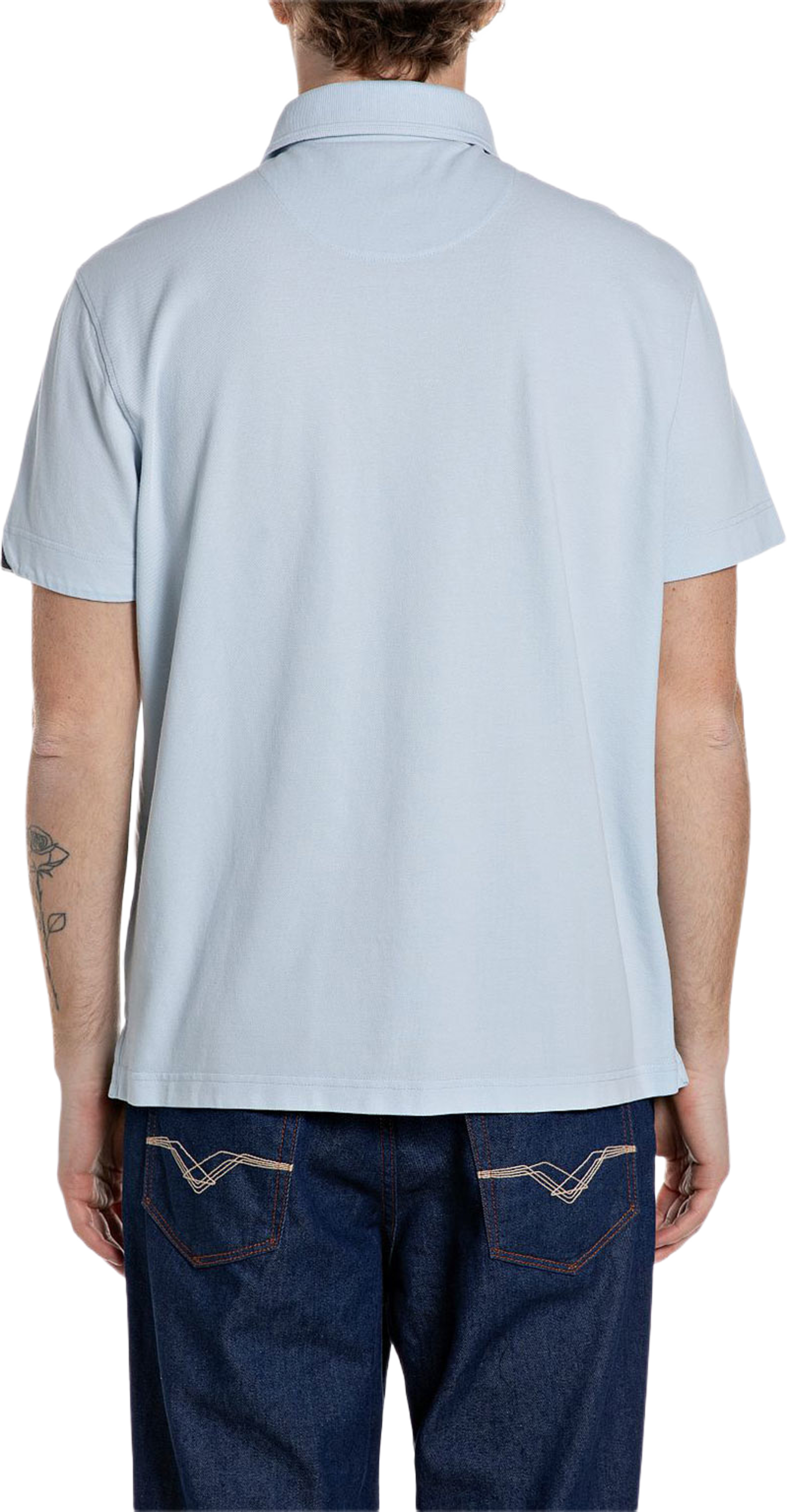 Replay Polo Shirt, från Replay, i färgen Light Azure. Klicka för att öppna bilden i stort format