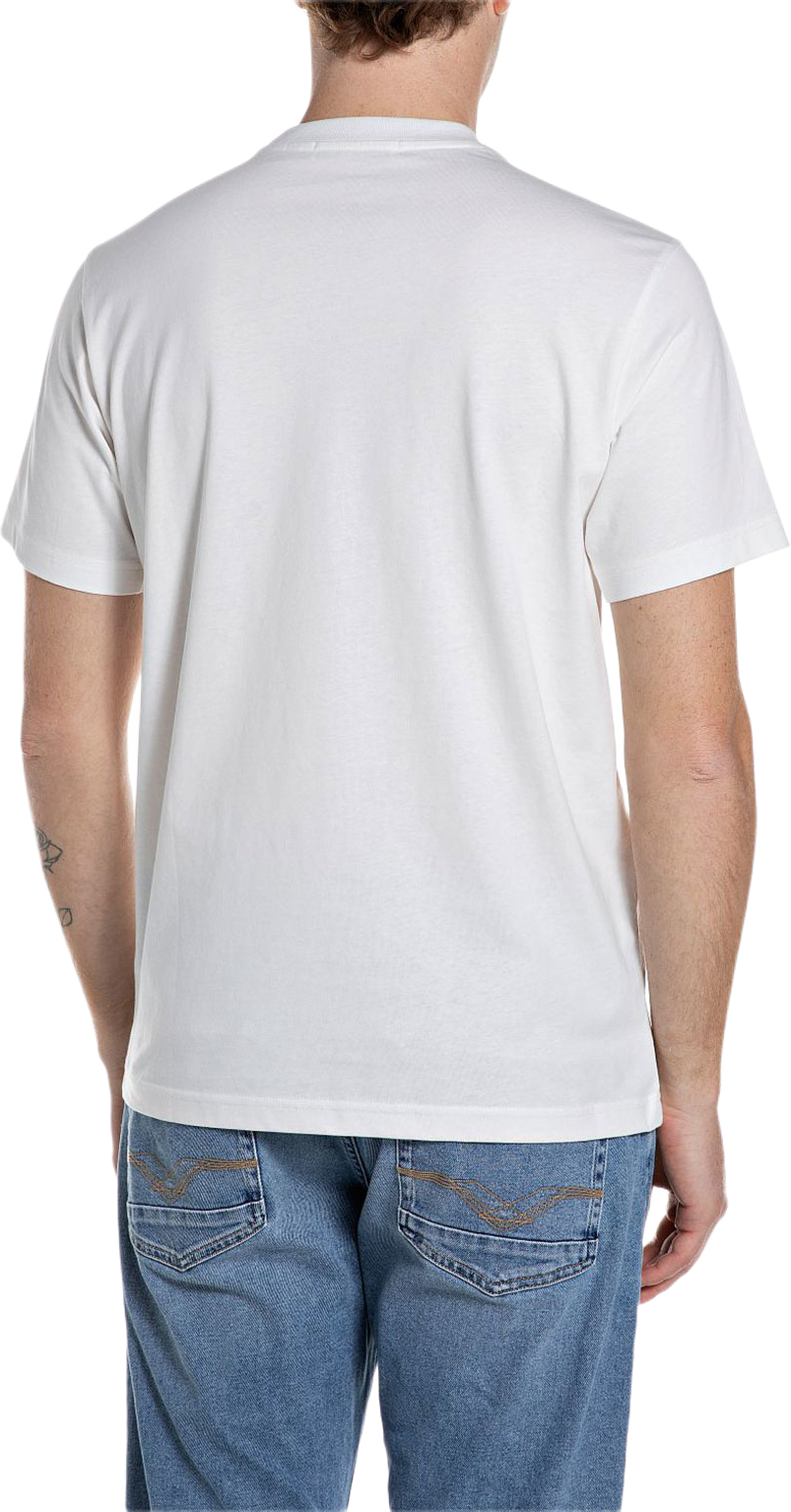 T-shirt with Design, från Replay, i färgen Natural White. Klicka för att öppna bilden i stort format