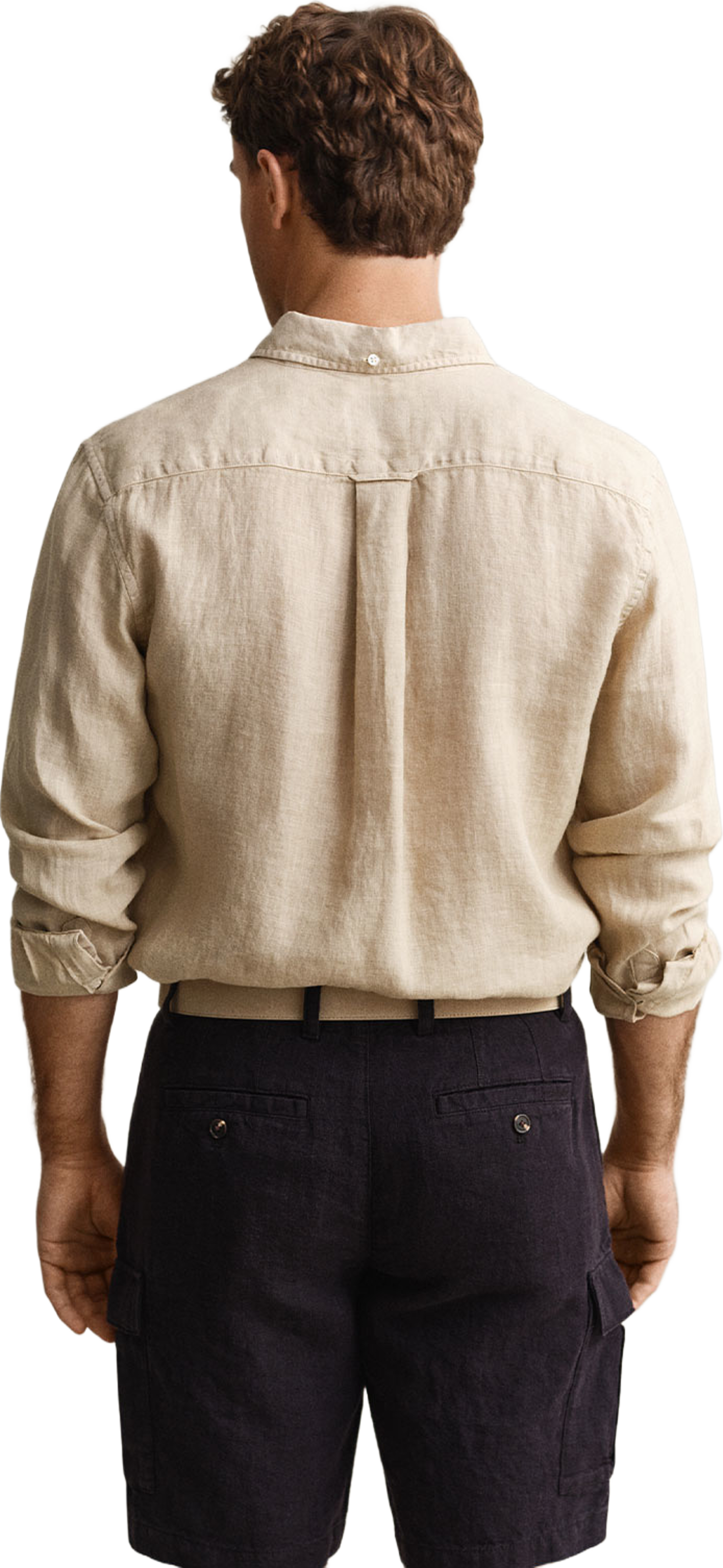 Regular Fit Garment-Dyed Linen Shirt, från GANT, i färgen Oat Beige. Klicka för att öppna bilden i stort format