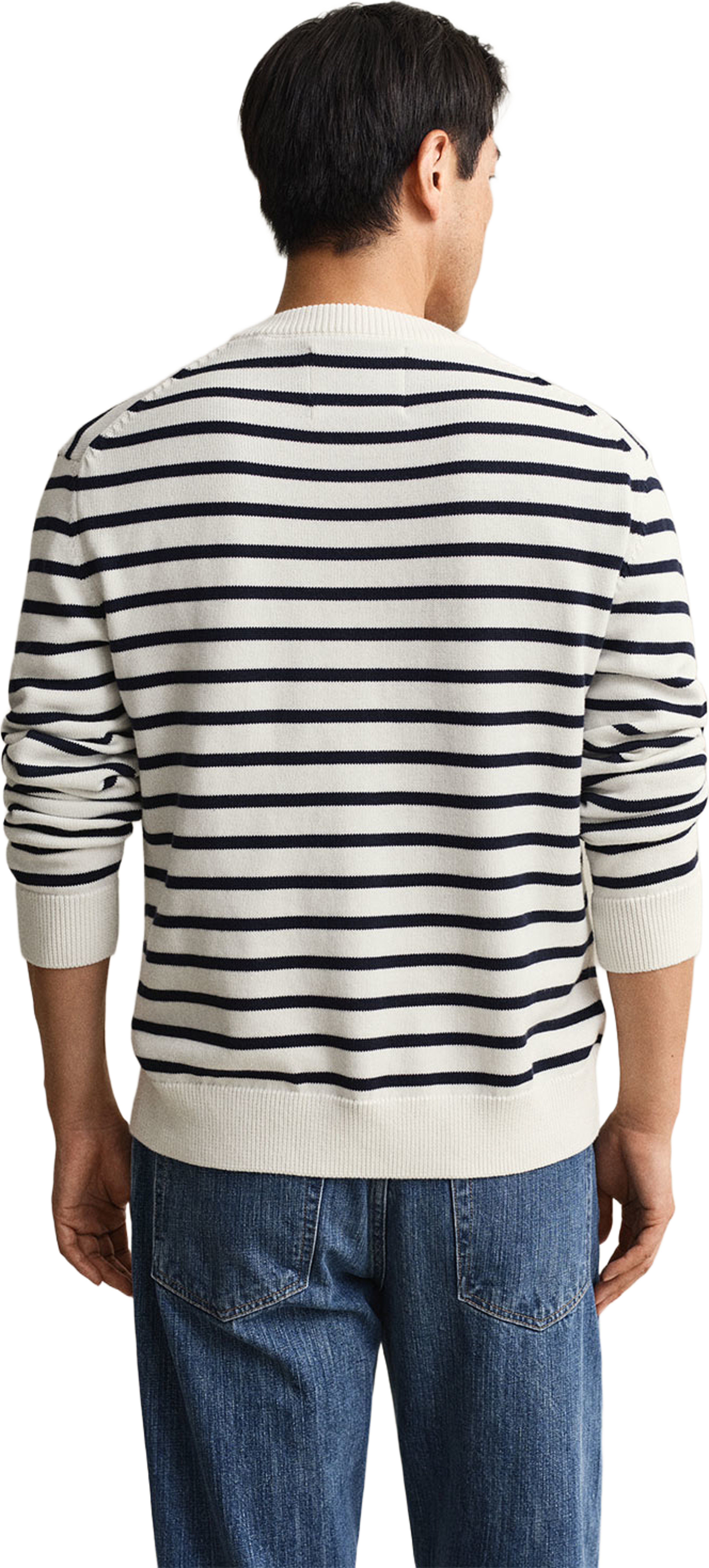 Breton Striped Graphic Sweater, från GANT, i färgen Eggshell. Klicka för att öppna bilden i stort format