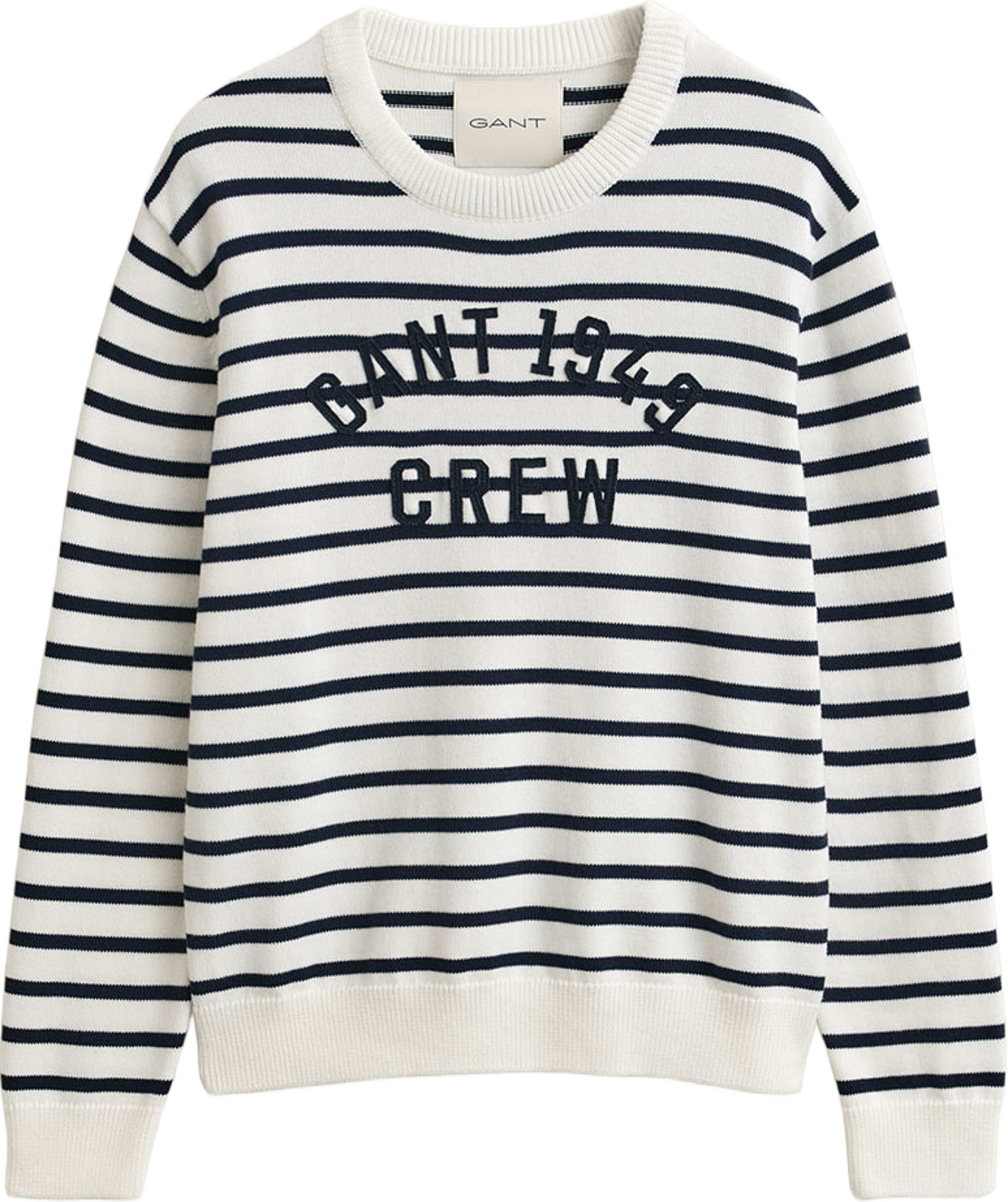 Breton Striped Graphic Sweater, från GANT, i färgen Eggshell. Klicka för att öppna bilden i stort format