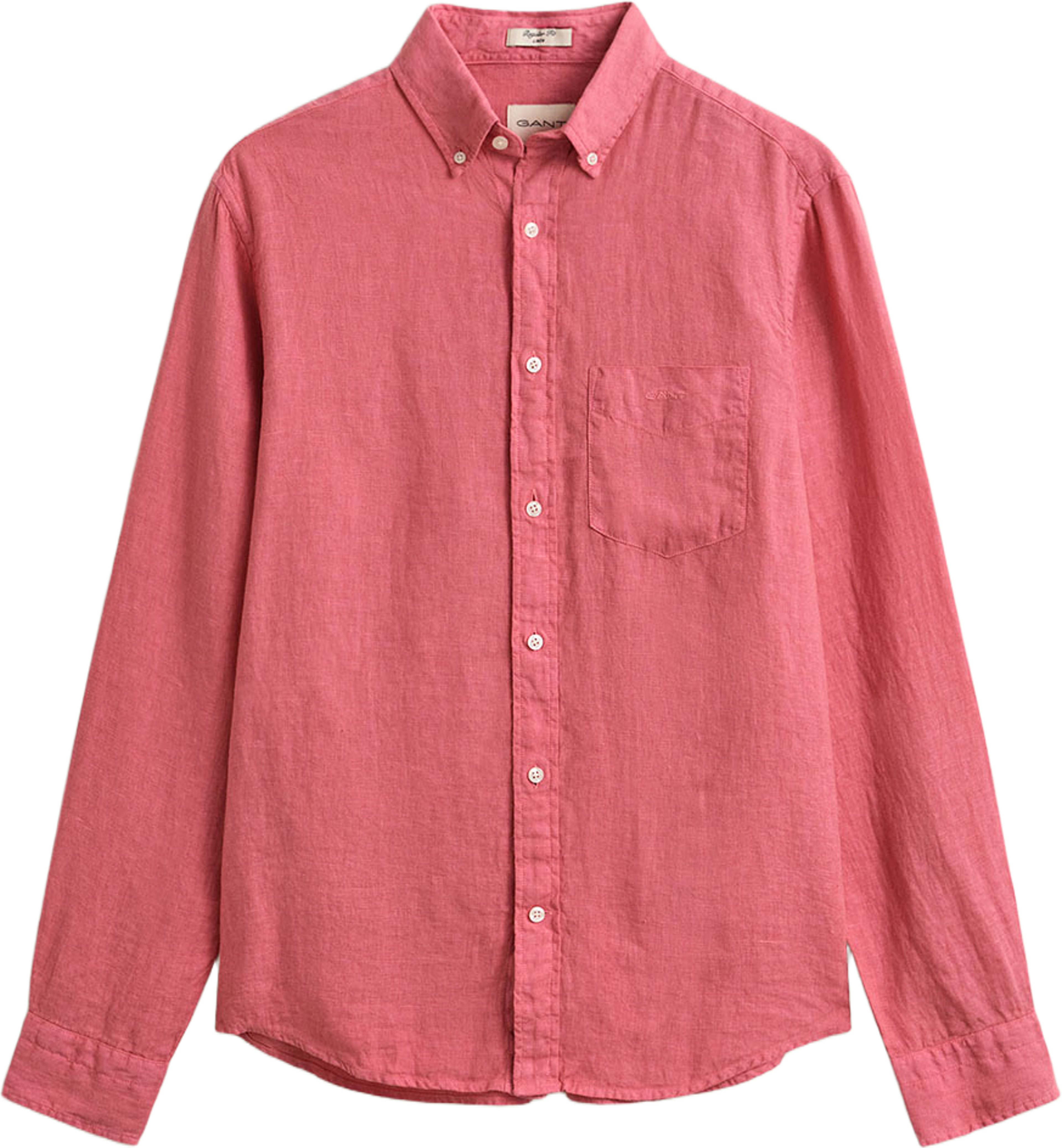 Regular Fit Garment-Dyed Linen Shirt, från GANT, i färgen Rose Pink. Klicka för att öppna bilden i stort format