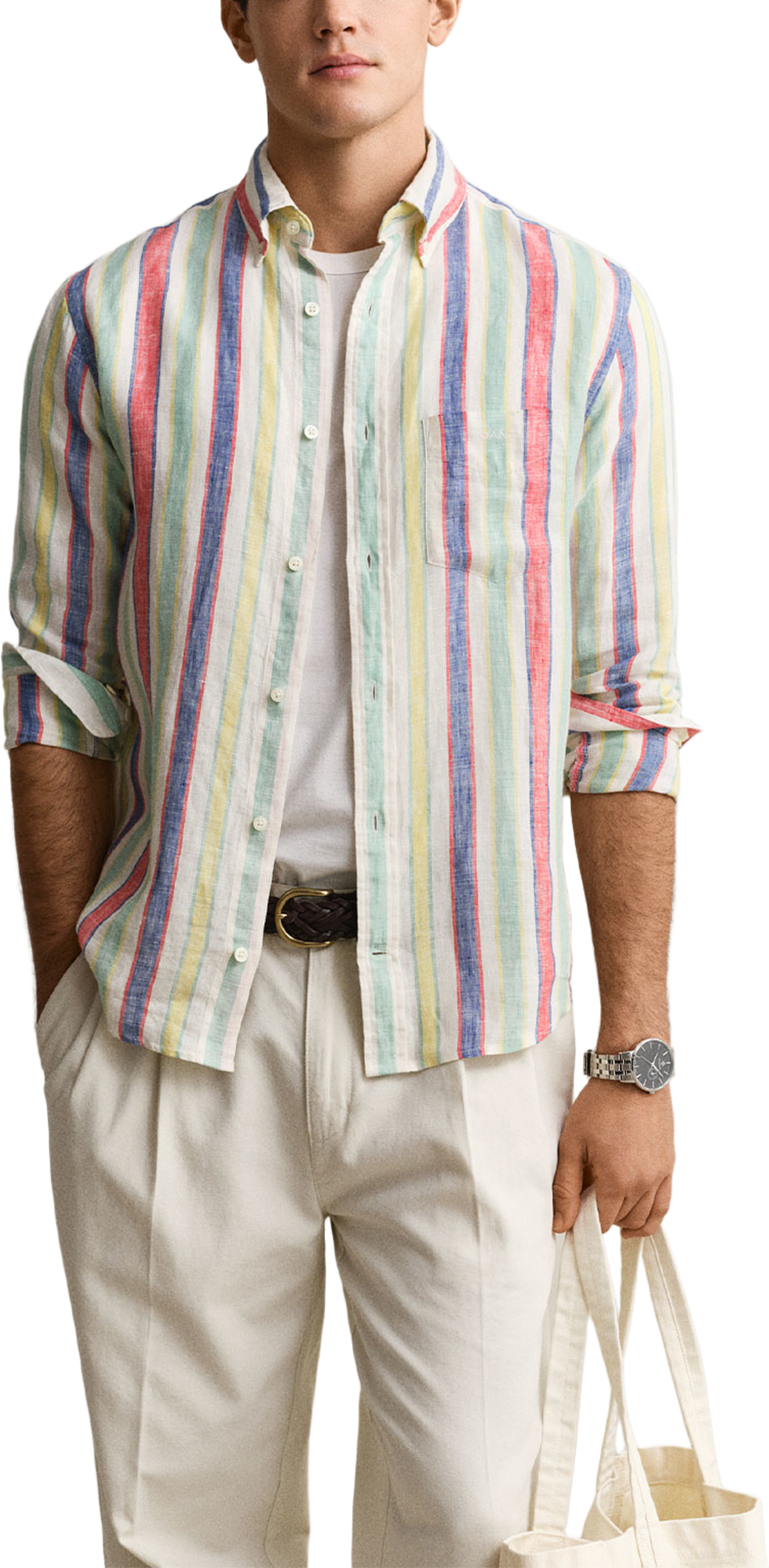 Multistriped Linen Shirt, från GANT, i färgen Multicolor. Klicka för att öppna bilden i stort format
