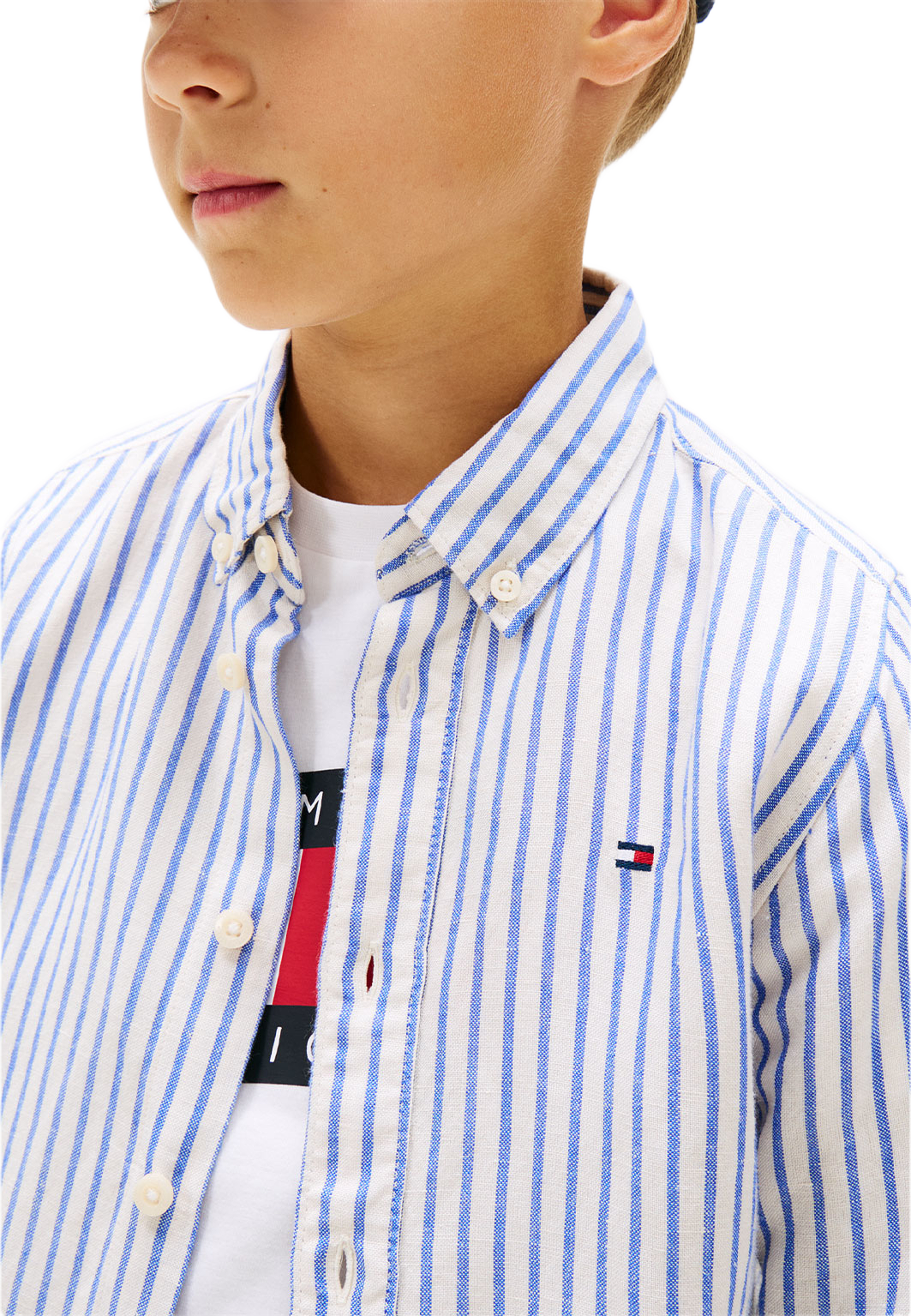 Long sleeve shirt, från Tommy Hilfiger, i färgen Empire Blue Stripe. Klicka för att öppna bilden i stort format