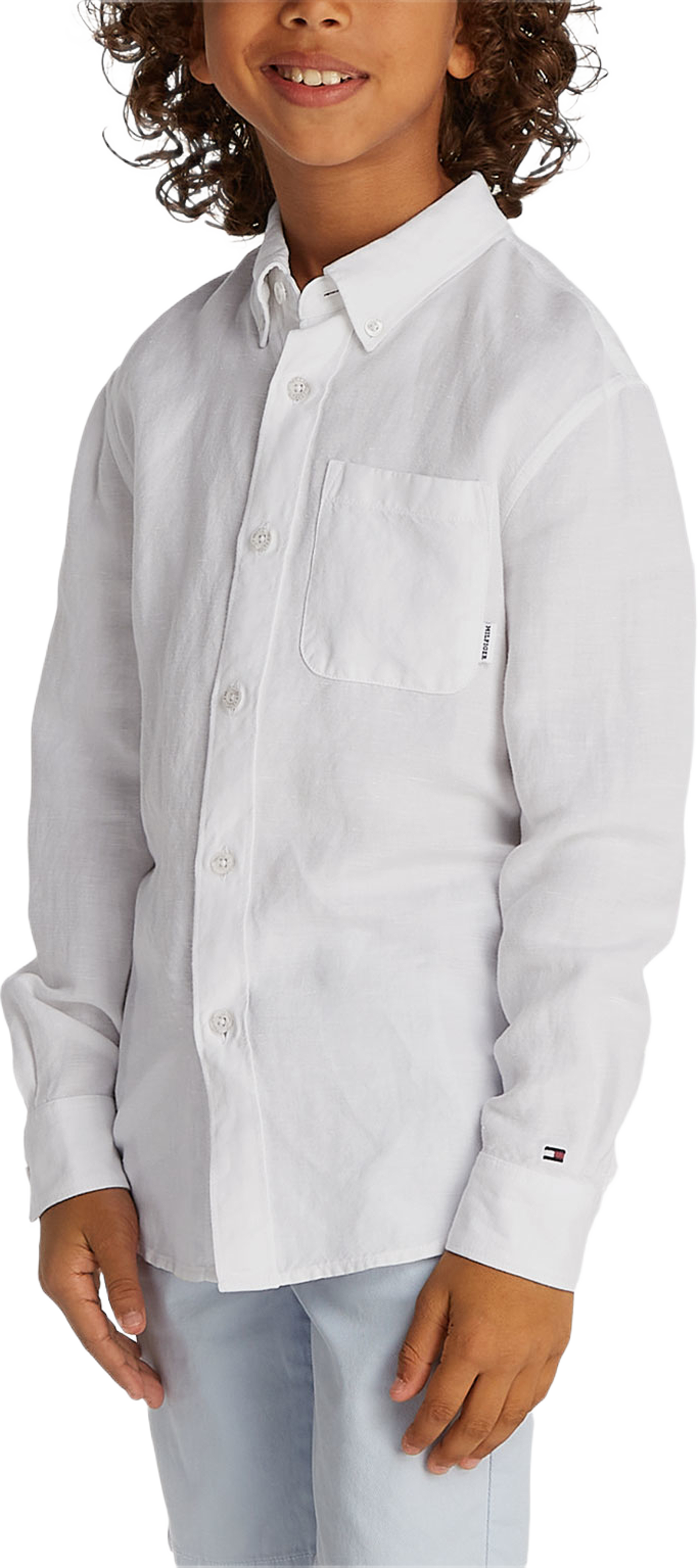 LINEN BLEND RELAXED SHIRT LS, från Tommy Hilfiger, i färgen White. Klicka för att öppna bilden i stort format
