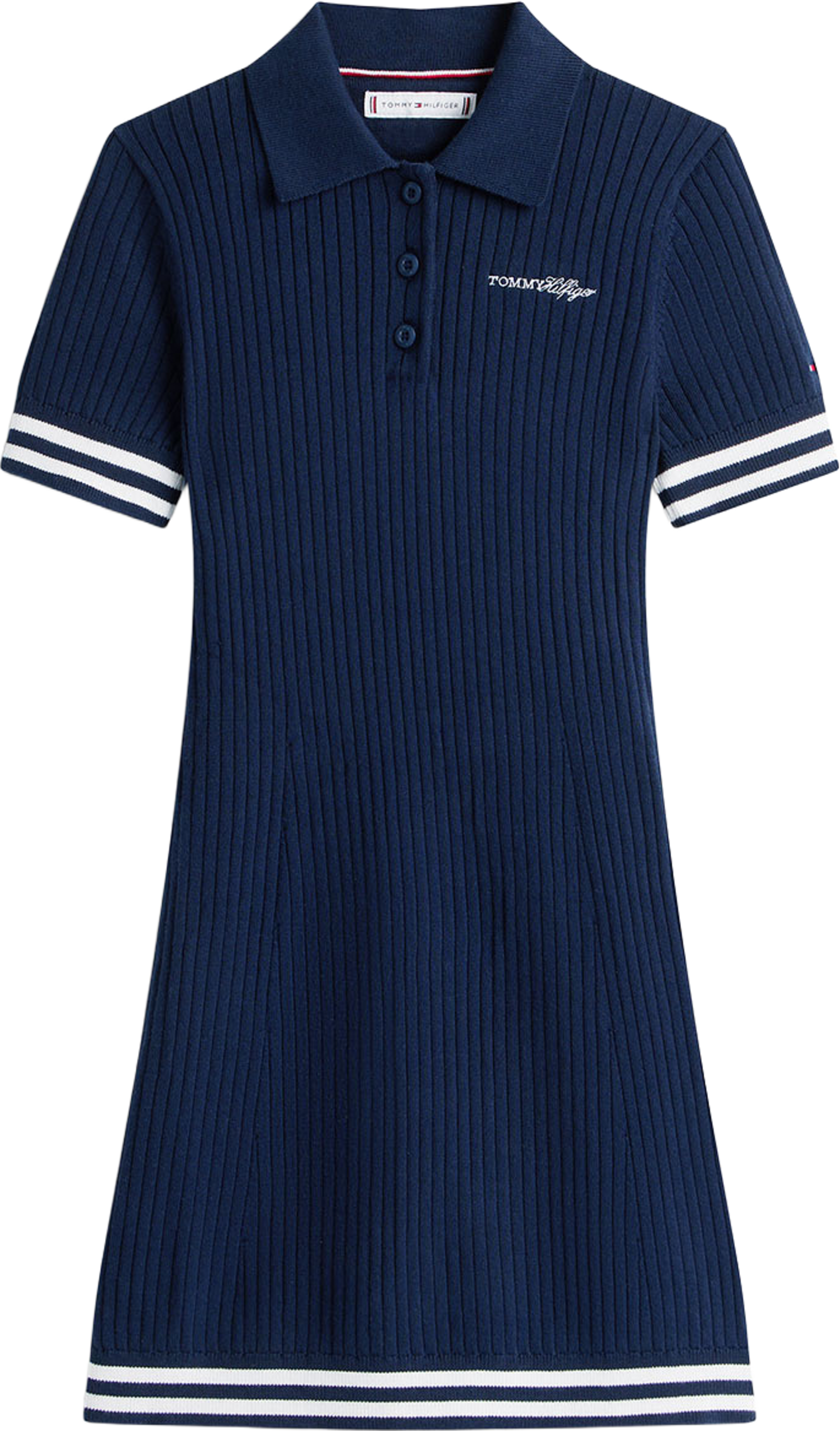 Sweater Dress SS, från Tommy Hilfiger, i färgen Dark Night Navy. Klicka för att öppna bilden i stort format