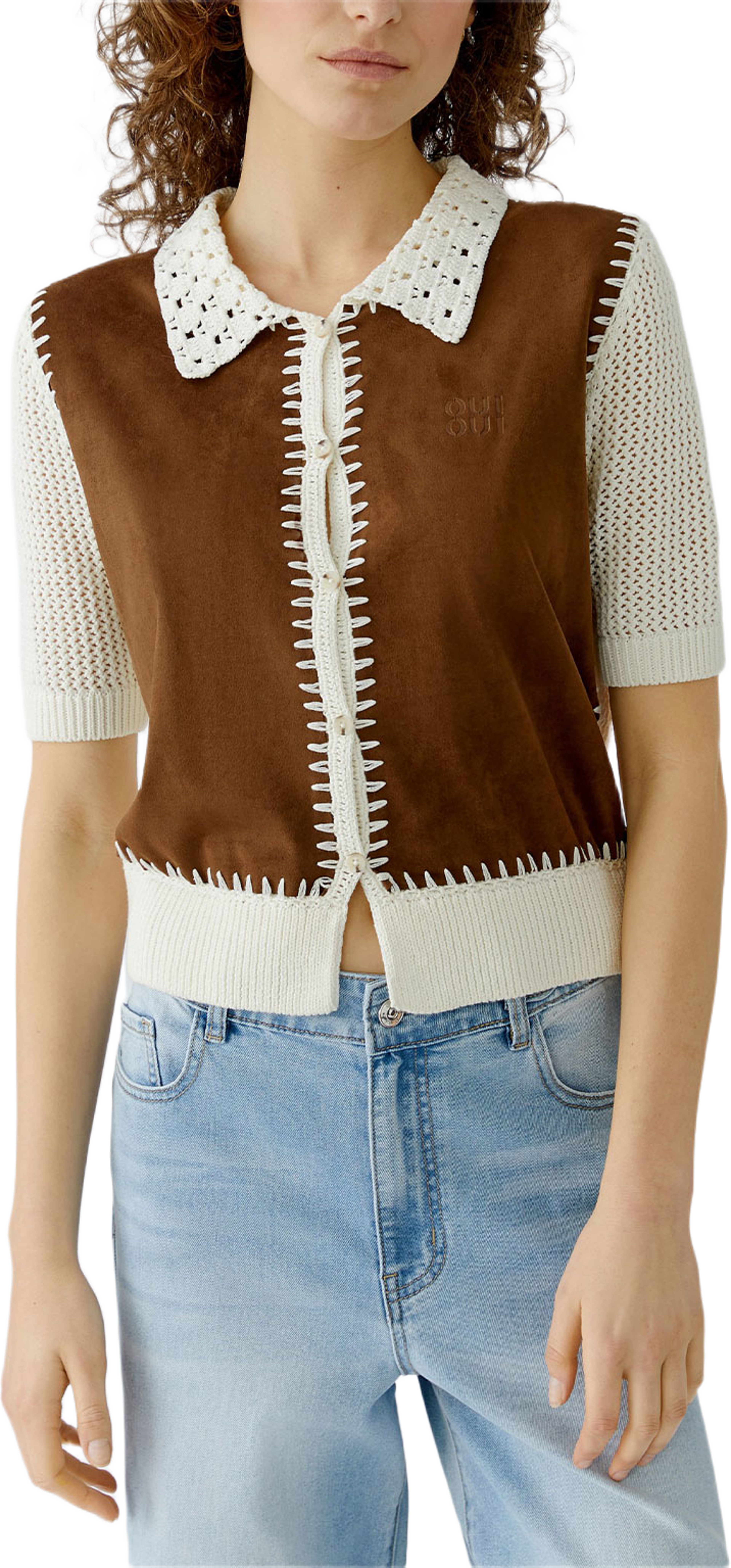 Oui Capsule Jacket, från Oui, i färgen White Brown. Klicka för att öppna bilden i stort format