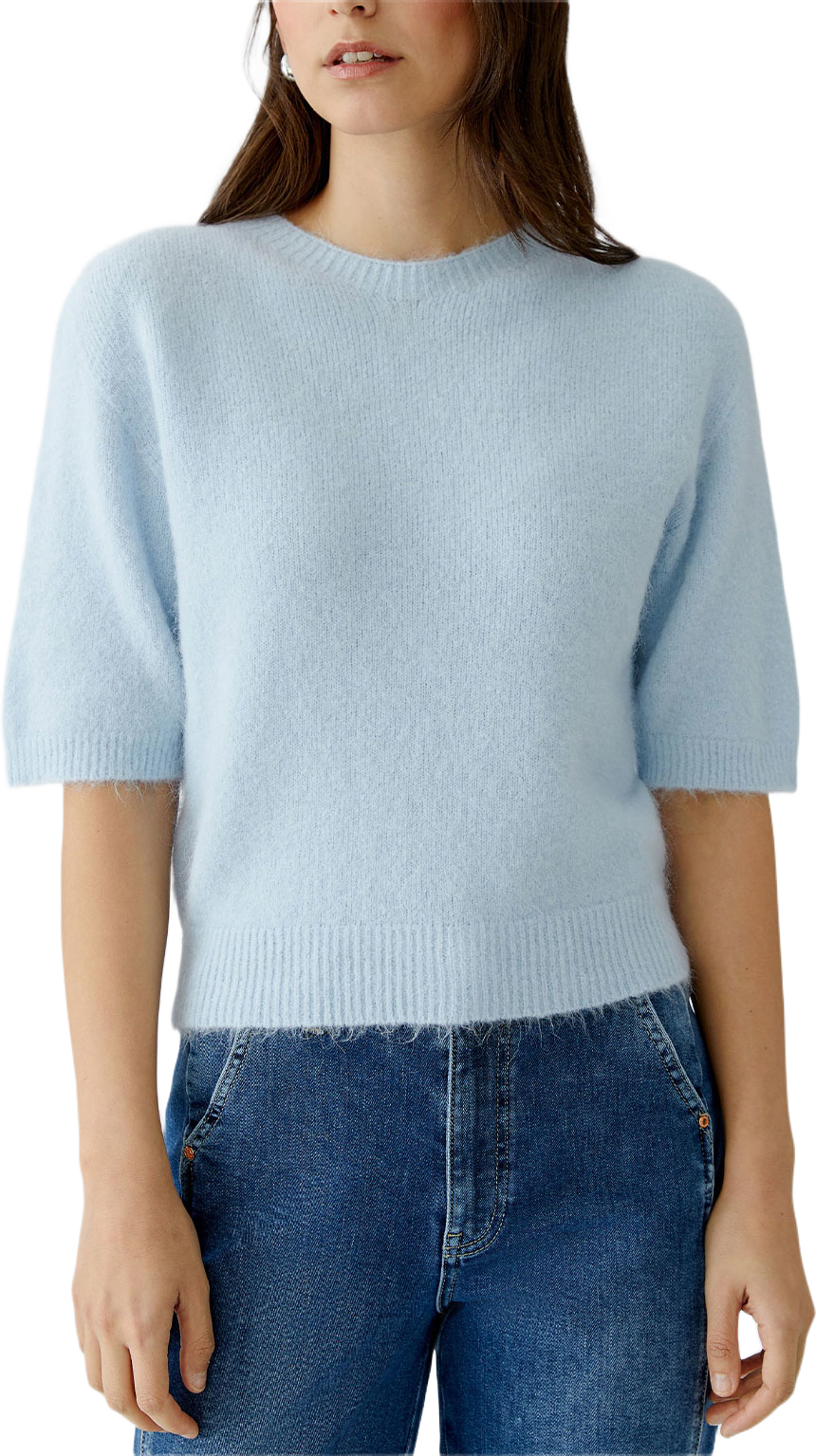 Black Label Pullover, från Oui, i färgen Celestial Blue. Klicka för att öppna bilden i stort format