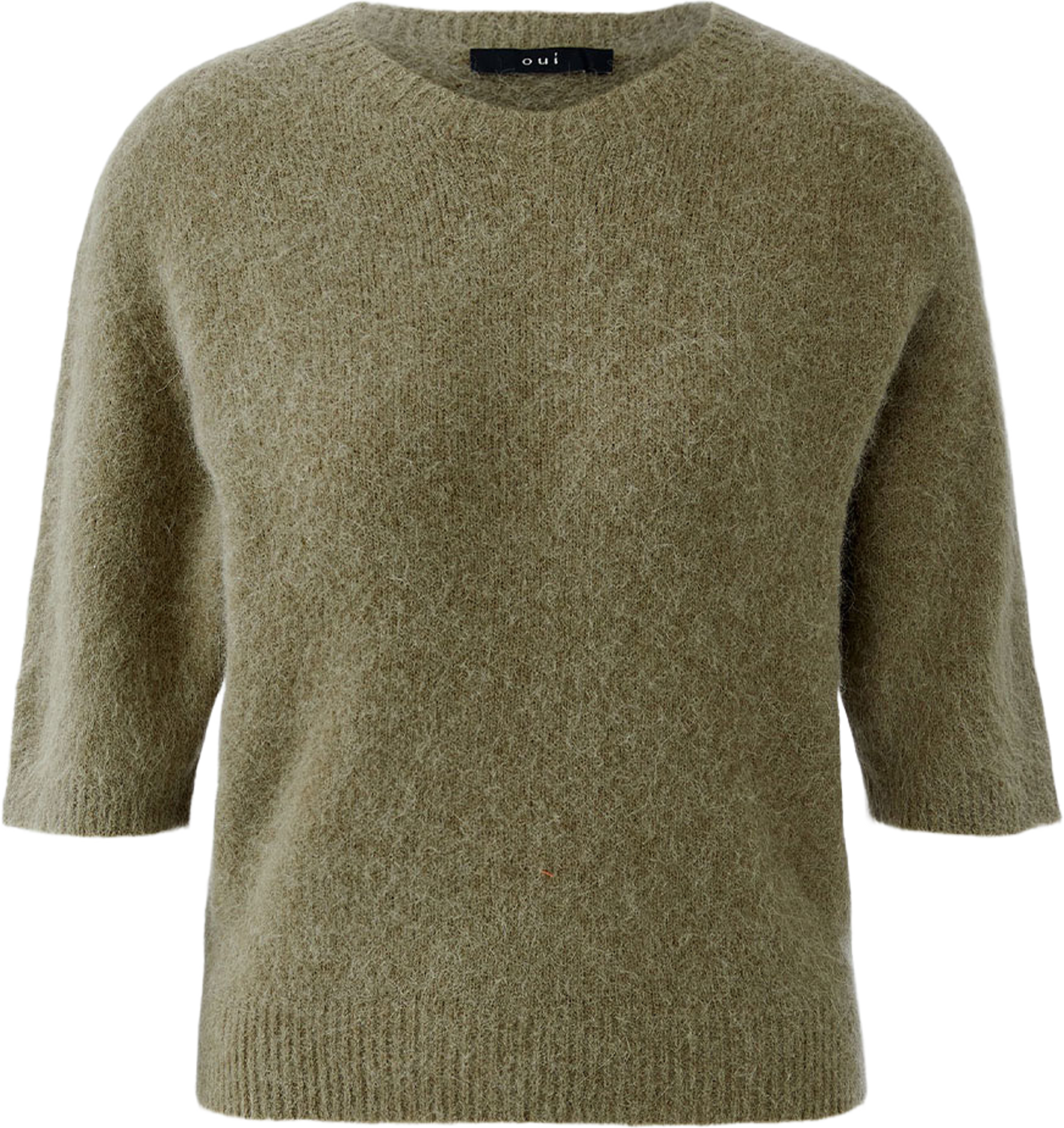 Black Label Pullover, från Oui, i färgen Green Garden. Klicka för att öppna bilden i stort format