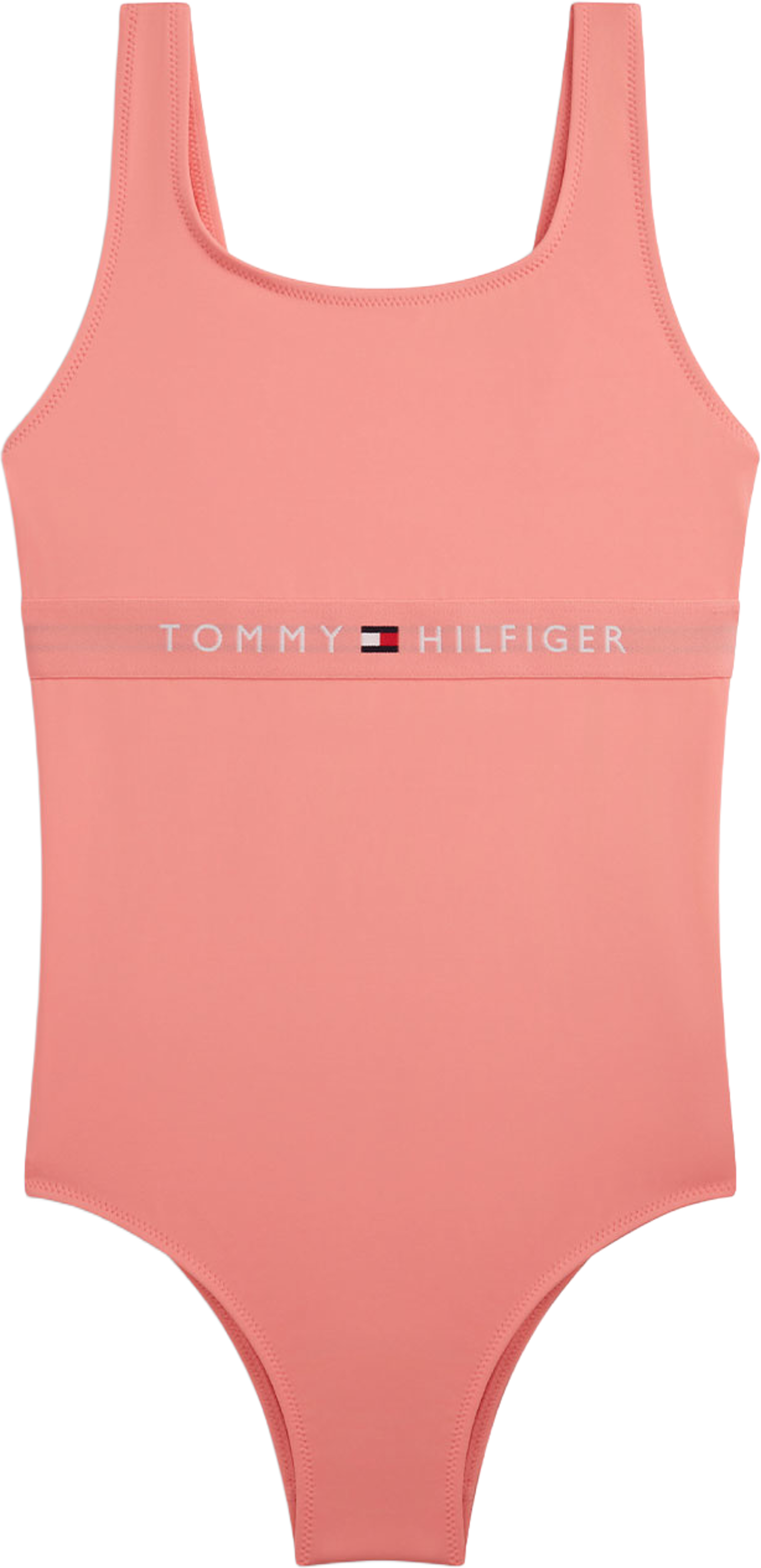 SQUARE NECK ONE PIECE, från Tommy Hilfiger, i färgen Tropical Blush. Klicka för att öppna bilden i stort format