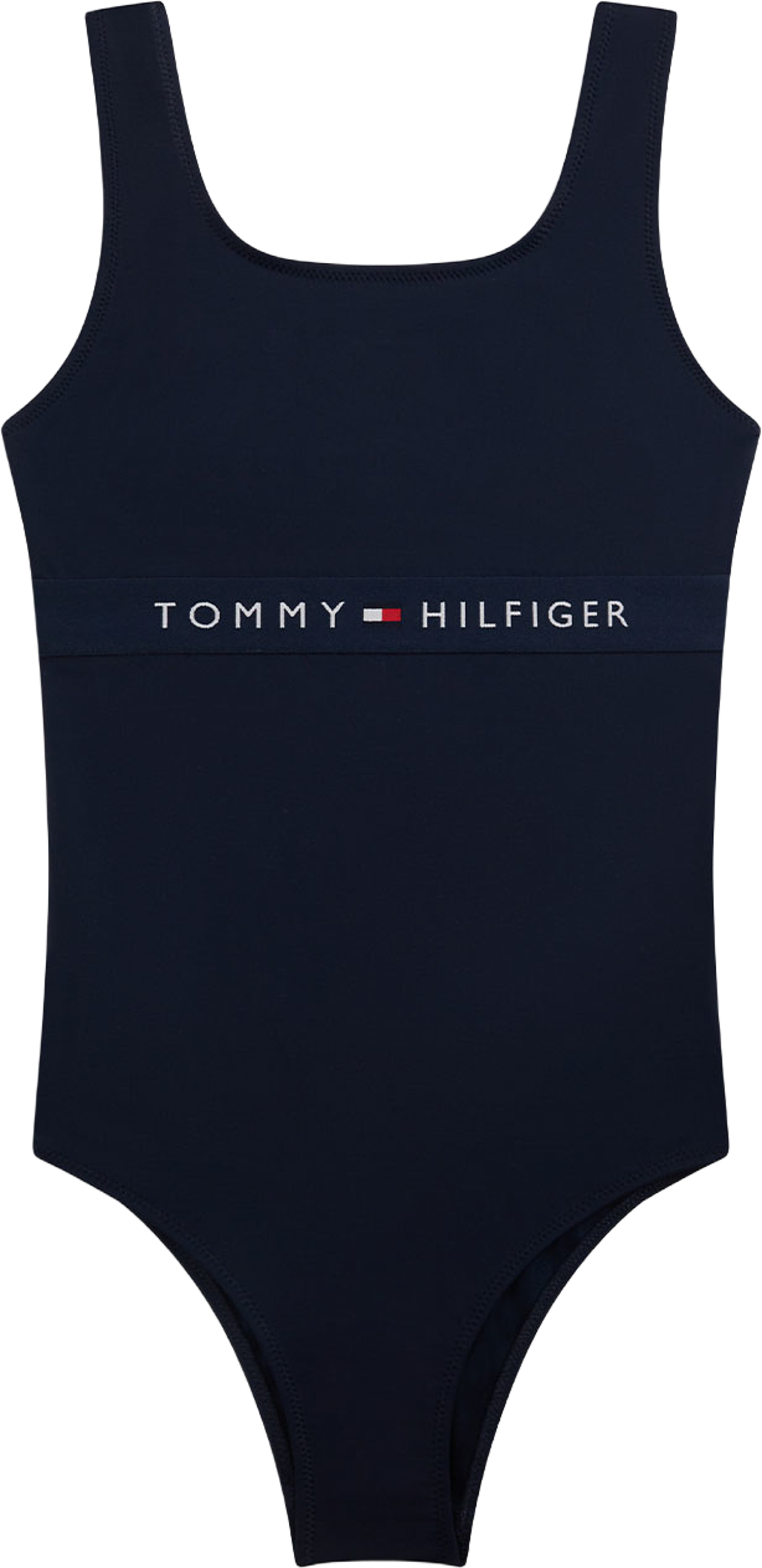 SQUARE NECK ONE PIECE, från Tommy Hilfiger, i färgen Dark Night Navy. Klicka för att öppna bilden i stort format