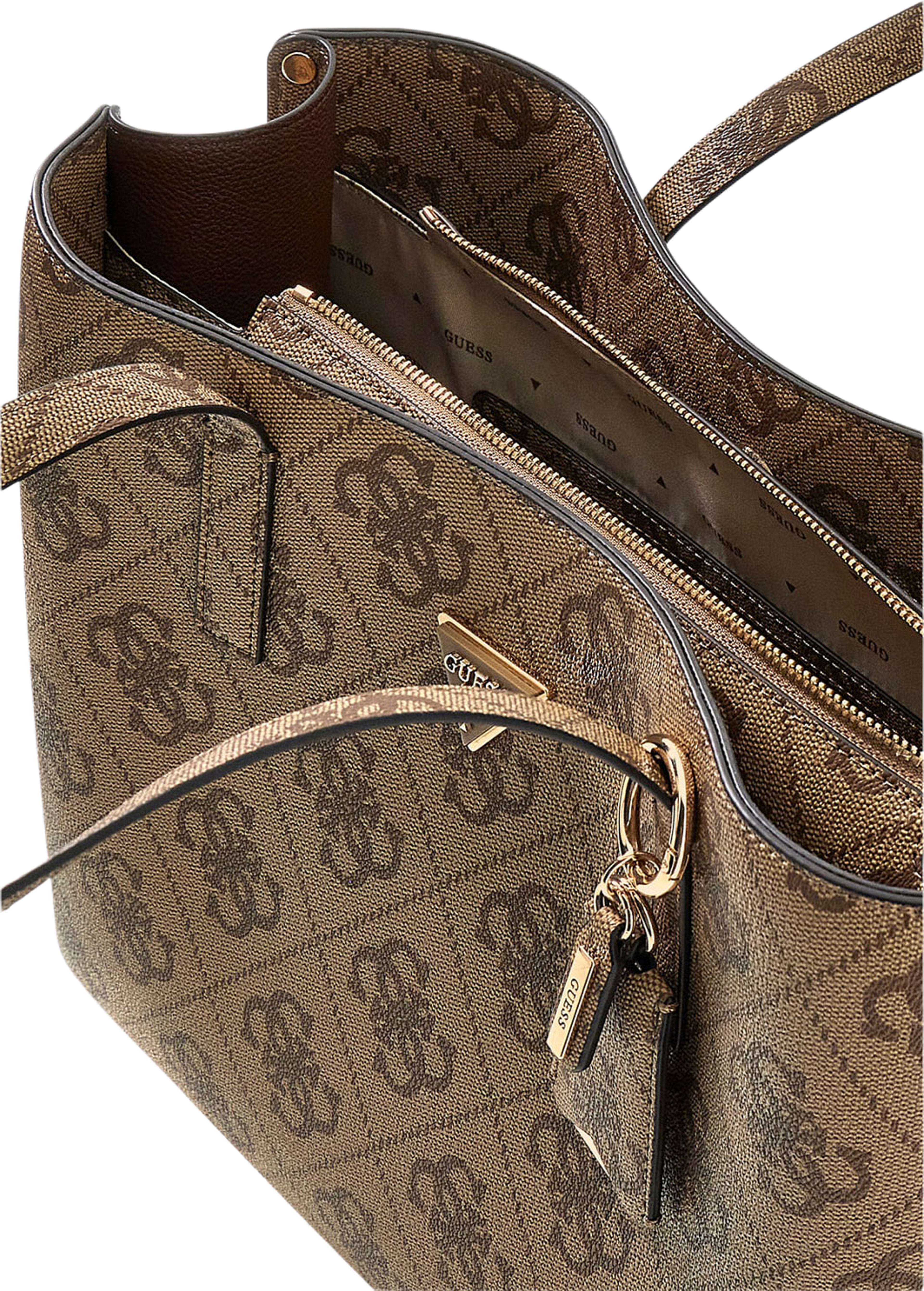 MERIDIAN II GIRLFRIEND TOTE, från Guess, i färgen Latte Logo. Klicka för att öppna bilden i stort format