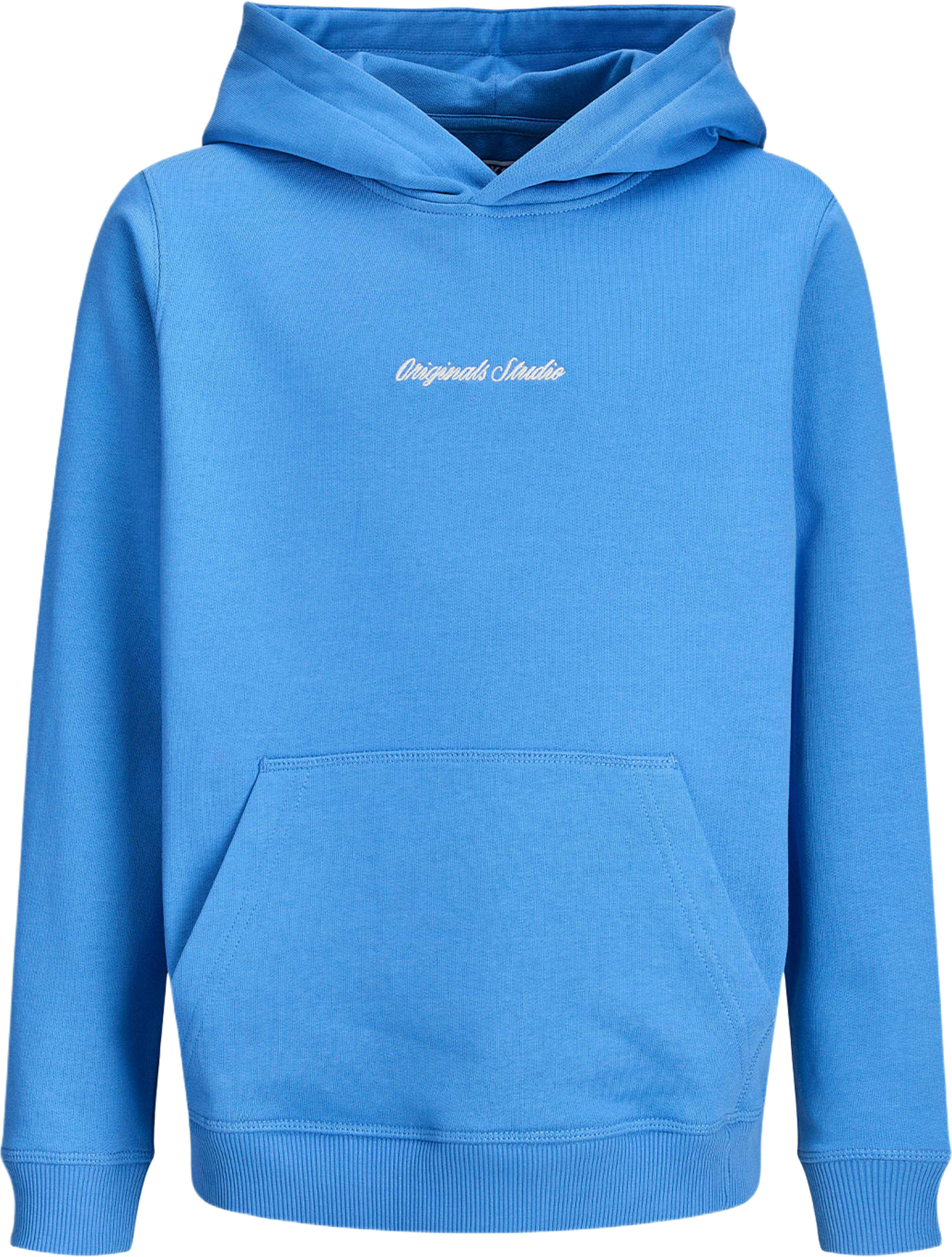 JORNORREBRO EMB SWEAT HOOD, från Jack & Jones, i färgen Marina. Klicka för att öppna bilden i stort format