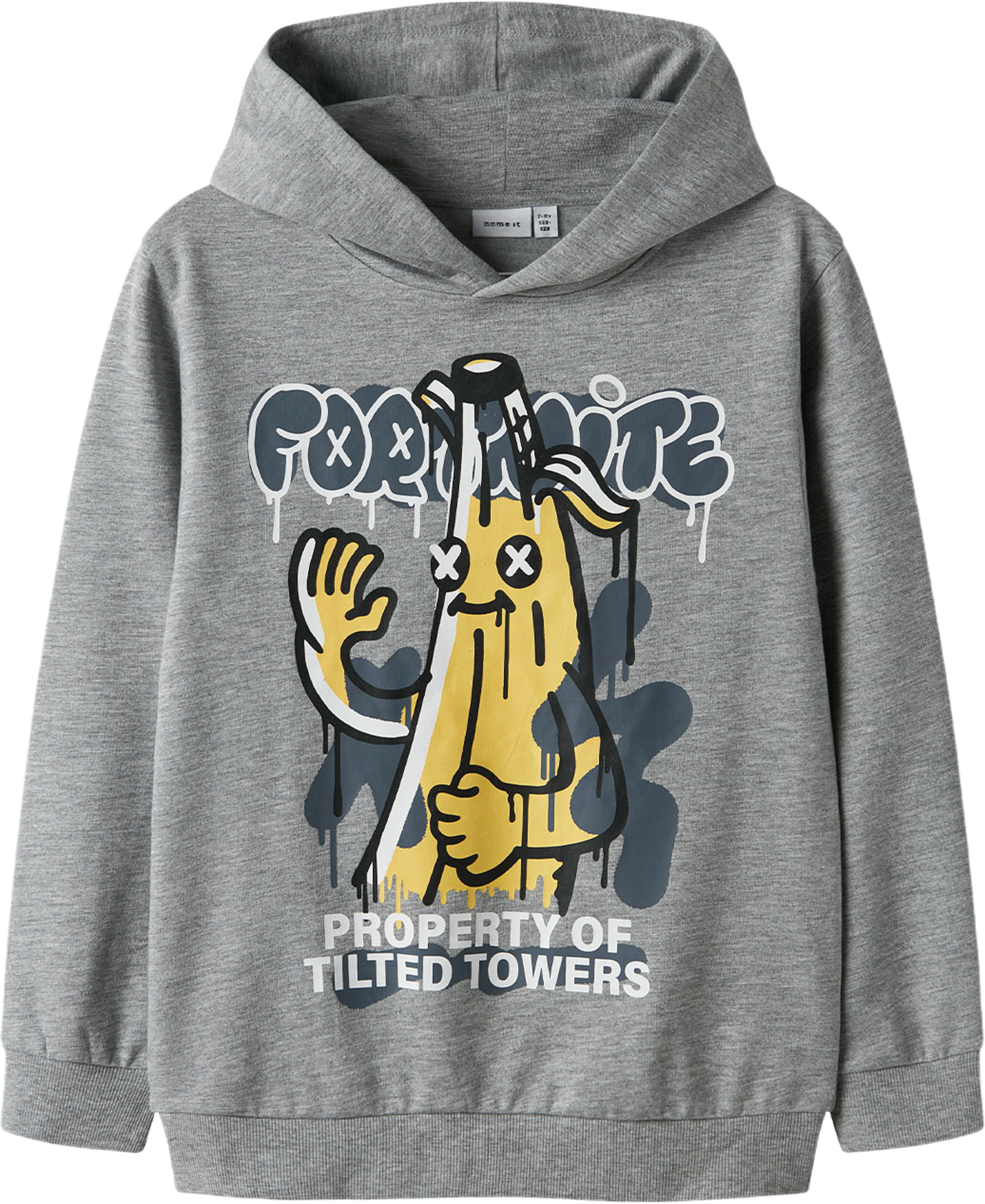 NKMFOX FORTNITE NREG SWEAT, från Name It, i färgen Grey Melange. Klicka för att öppna bilden i stort format