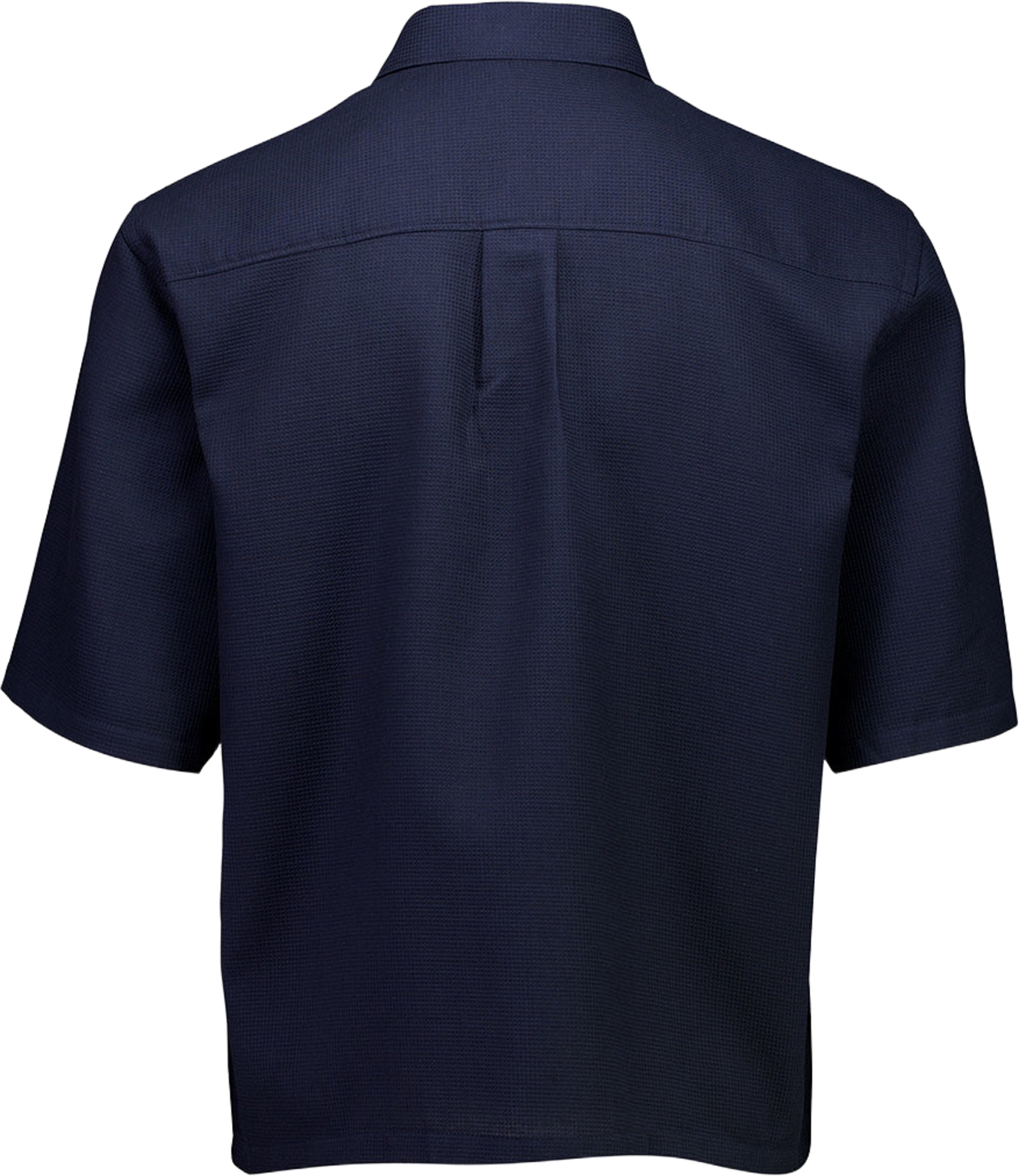 Solid dobby cotton Shirt S/S, från Lindbergh, i färgen Navy. Klicka för att öppna bilden i stort format