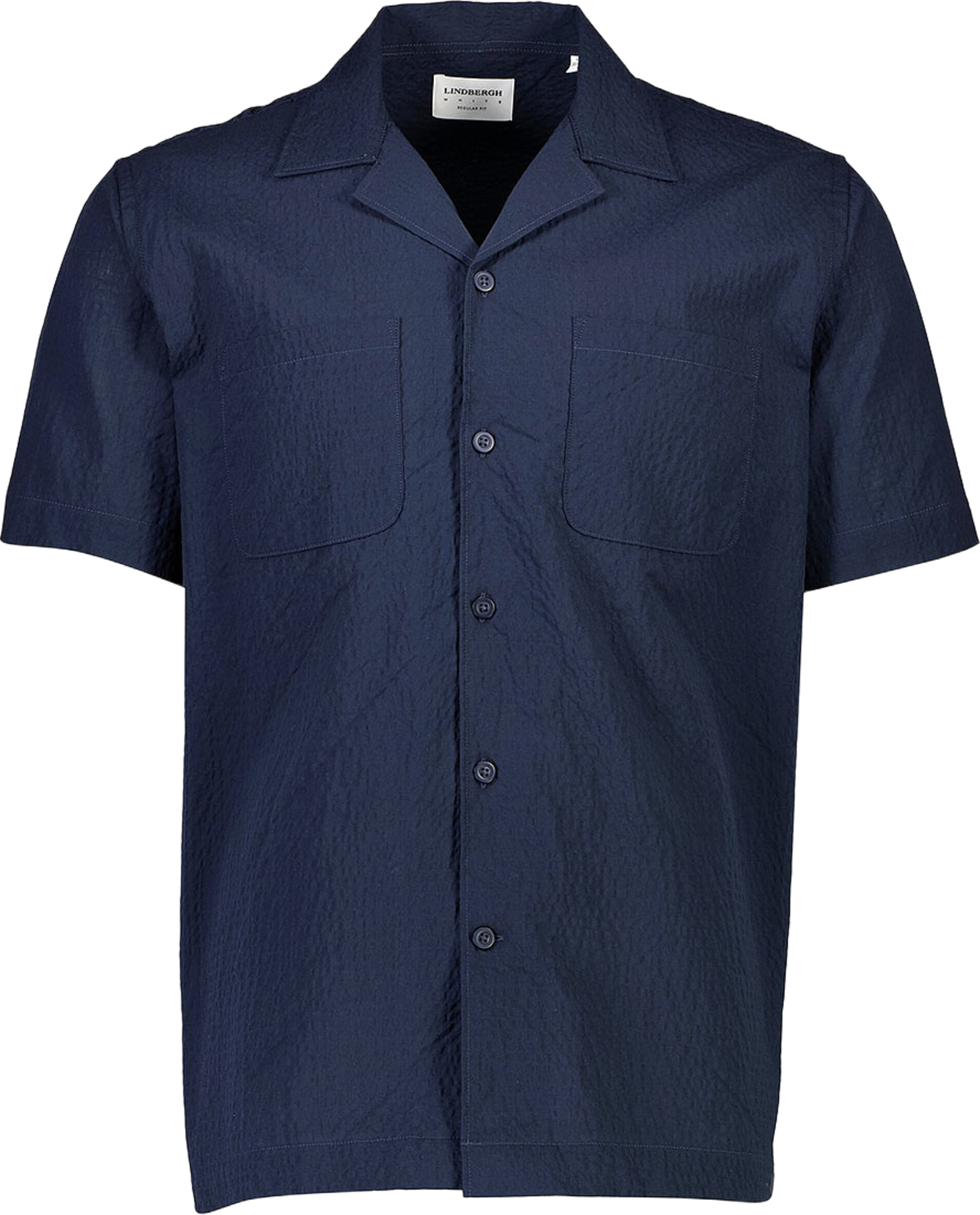 Seersucker shirt + shorts, från Lindbergh, i färgen Navy. Klicka för att öppna bilden i stort format