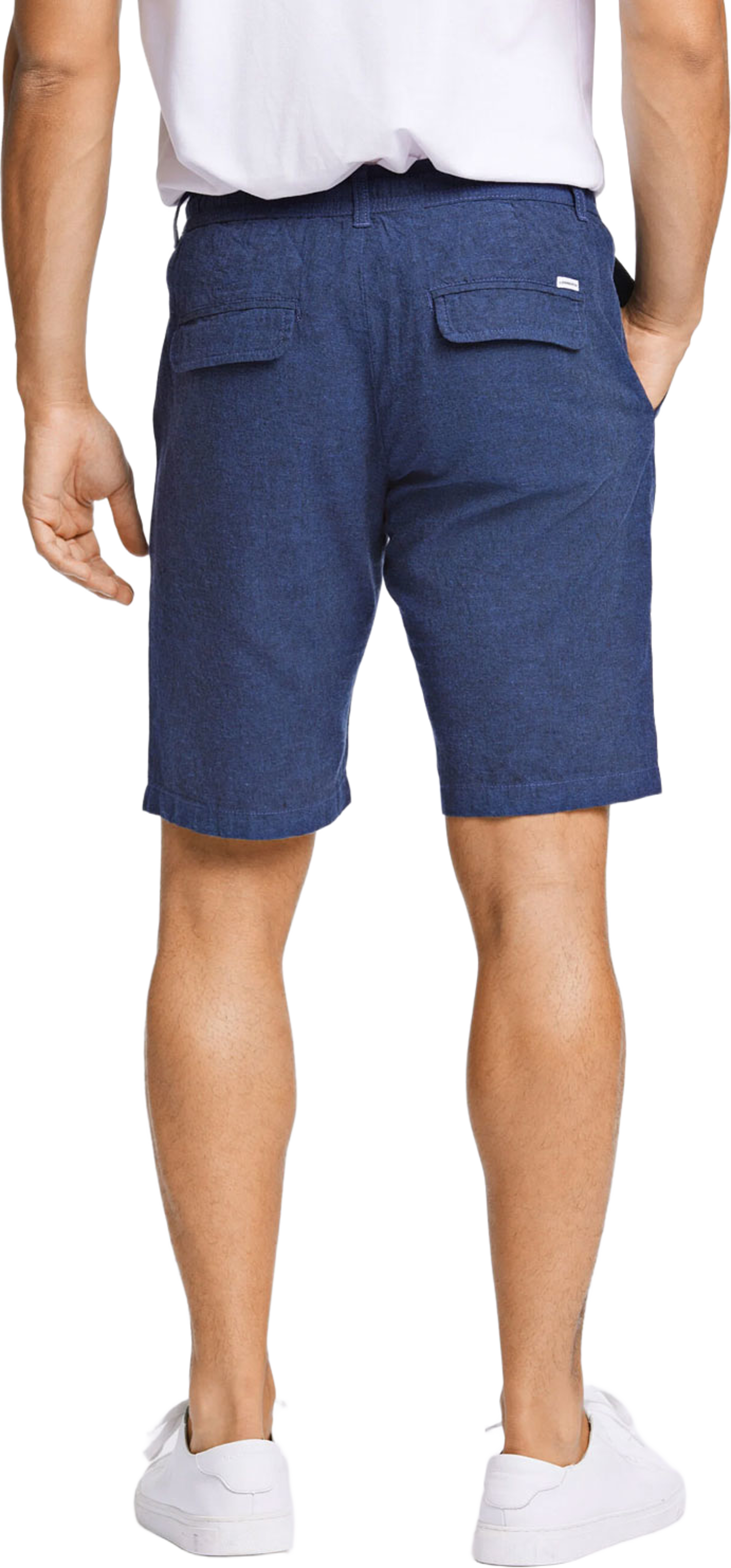 Linen Shorts, från Lindbergh, i färgen Dk Blue. Klicka för att öppna bilden i stort format