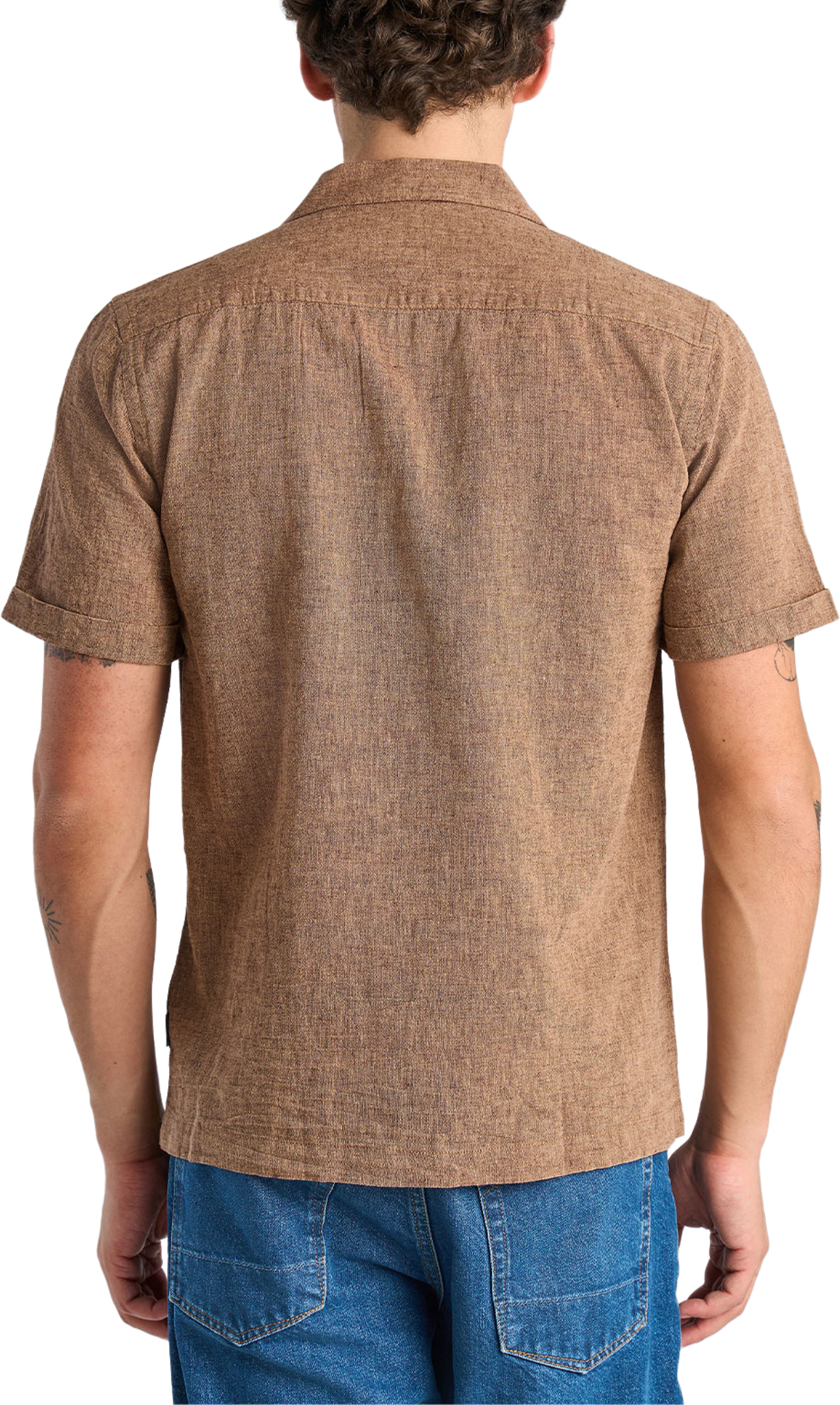 Cotton/linen shirt S/S, från Lindbergh, i färgen Brown. Klicka för att öppna bilden i stort format