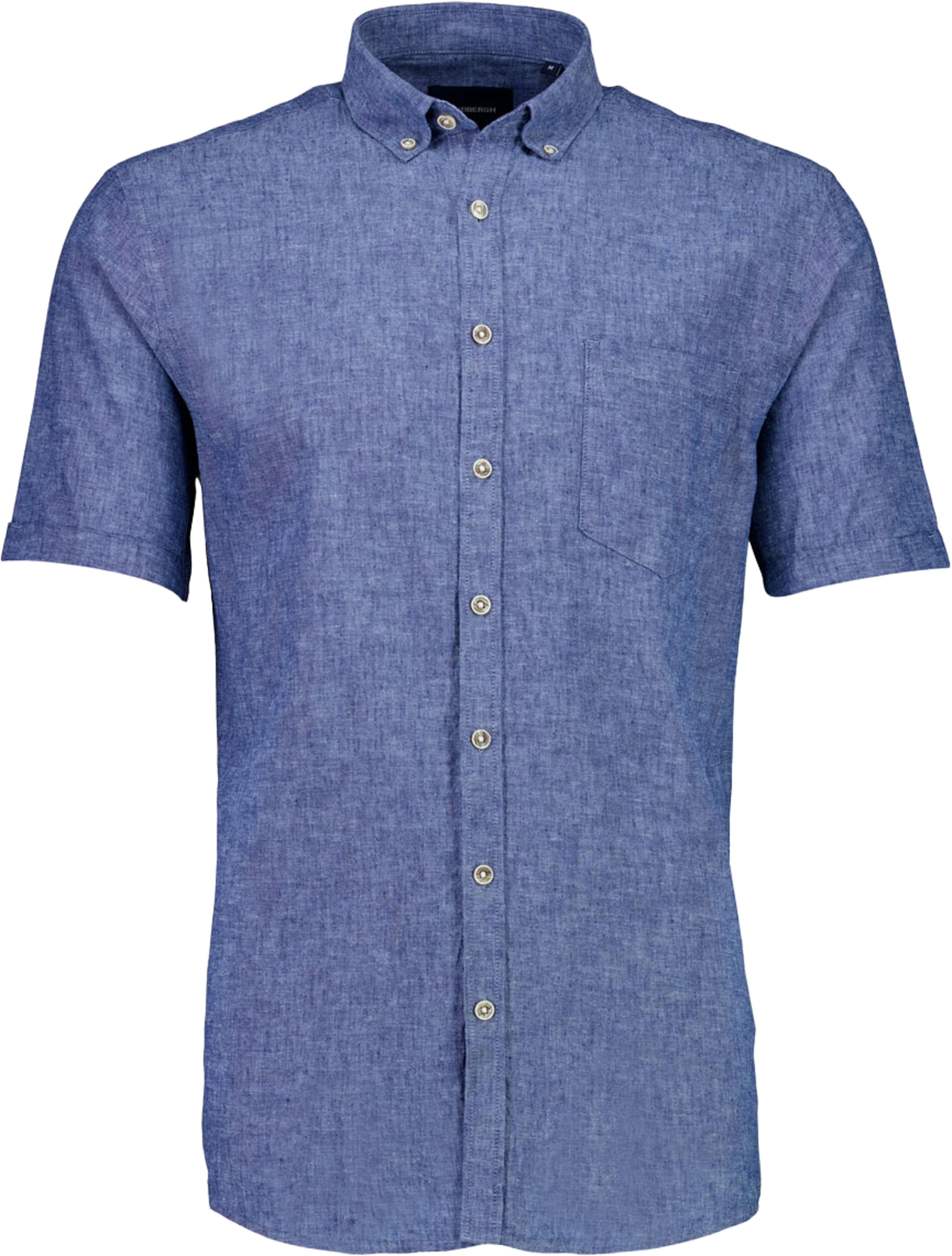 Cotton/linen resort shirt S/S, från Lindbergh, i färgen Navy. Klicka för att öppna bilden i stort format