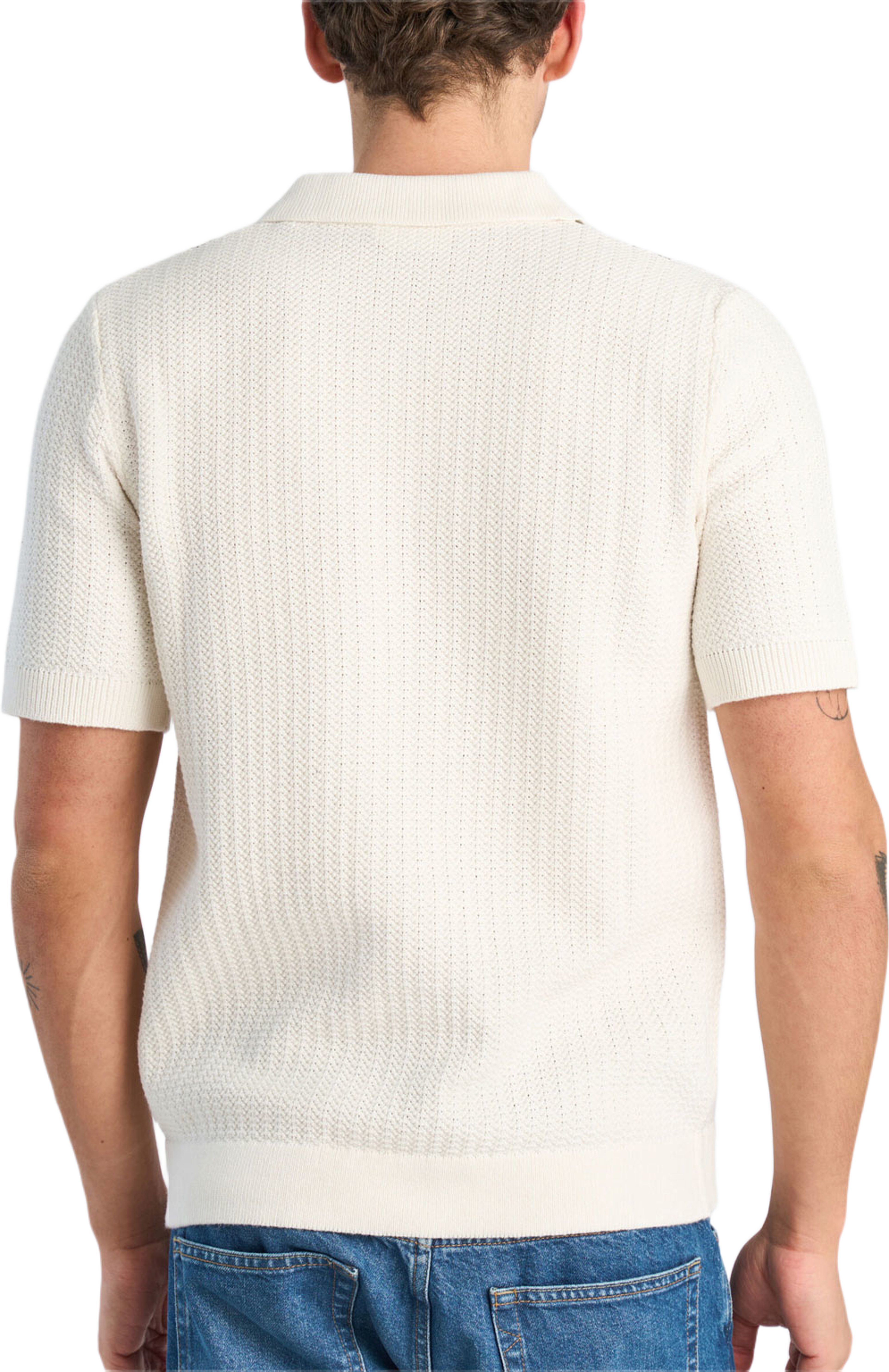 Knitted polo Knit, från Lindbergh, i färgen Army Mel. Klicka för att öppna bilden i stort format